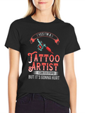 Tattoo Artist Graphic Print Black T-Shirt