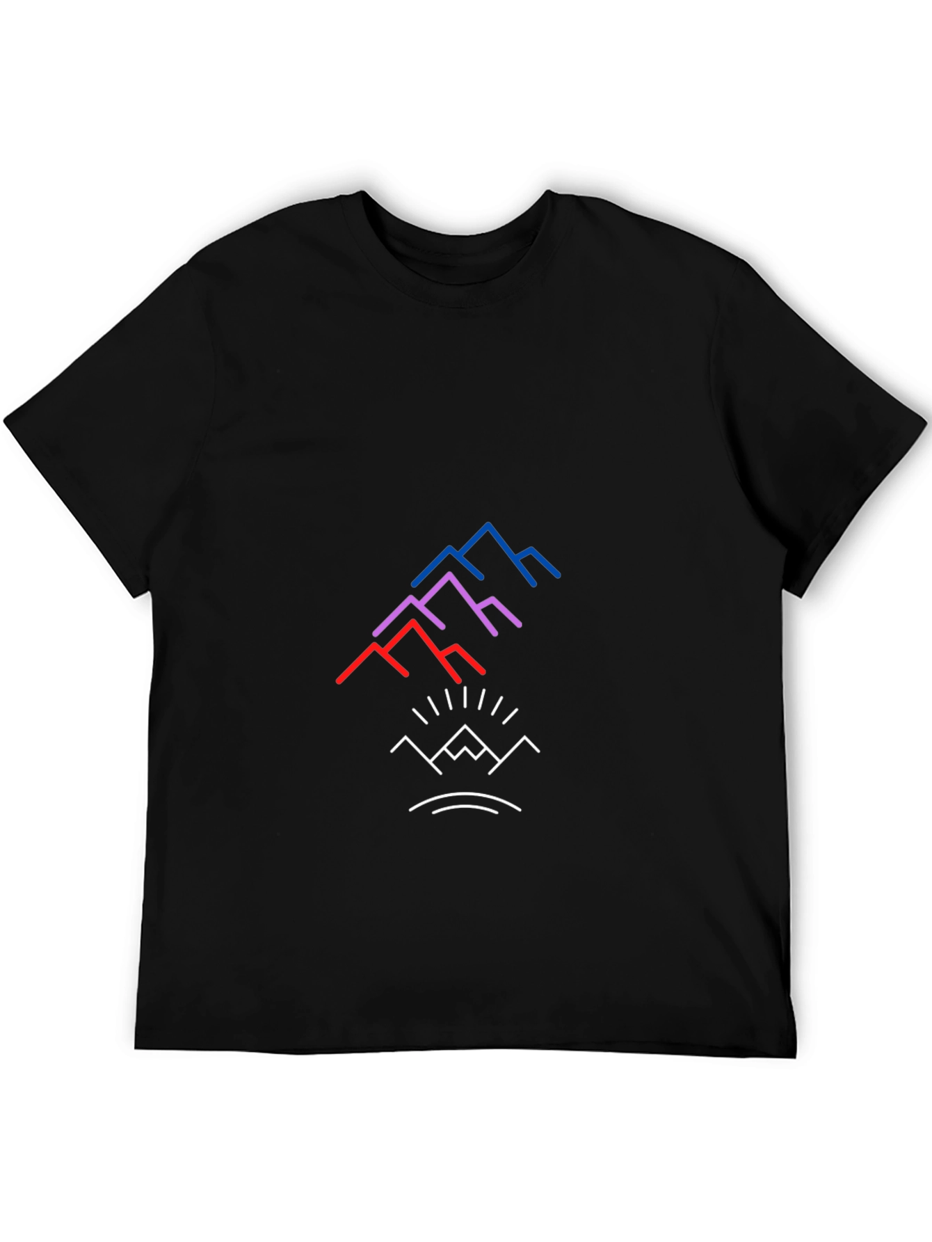 Modern Mountain Graphic Tee - Black
