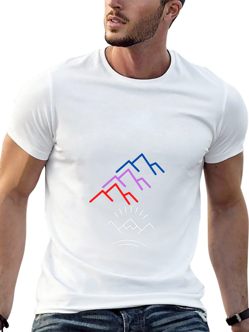 Modern Mountain Graphic Tee - Black