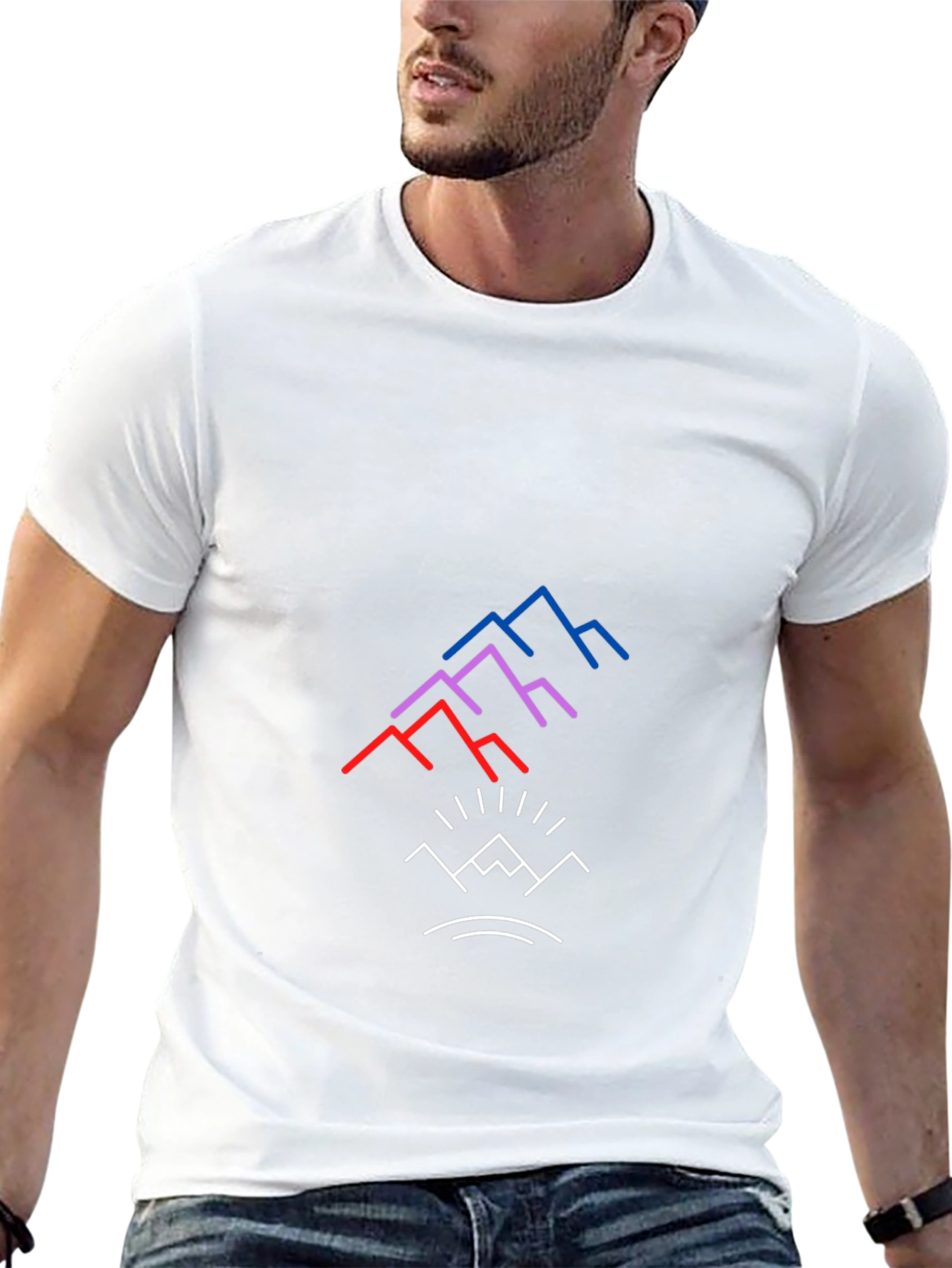Modern Mountain Graphic Tee - Black