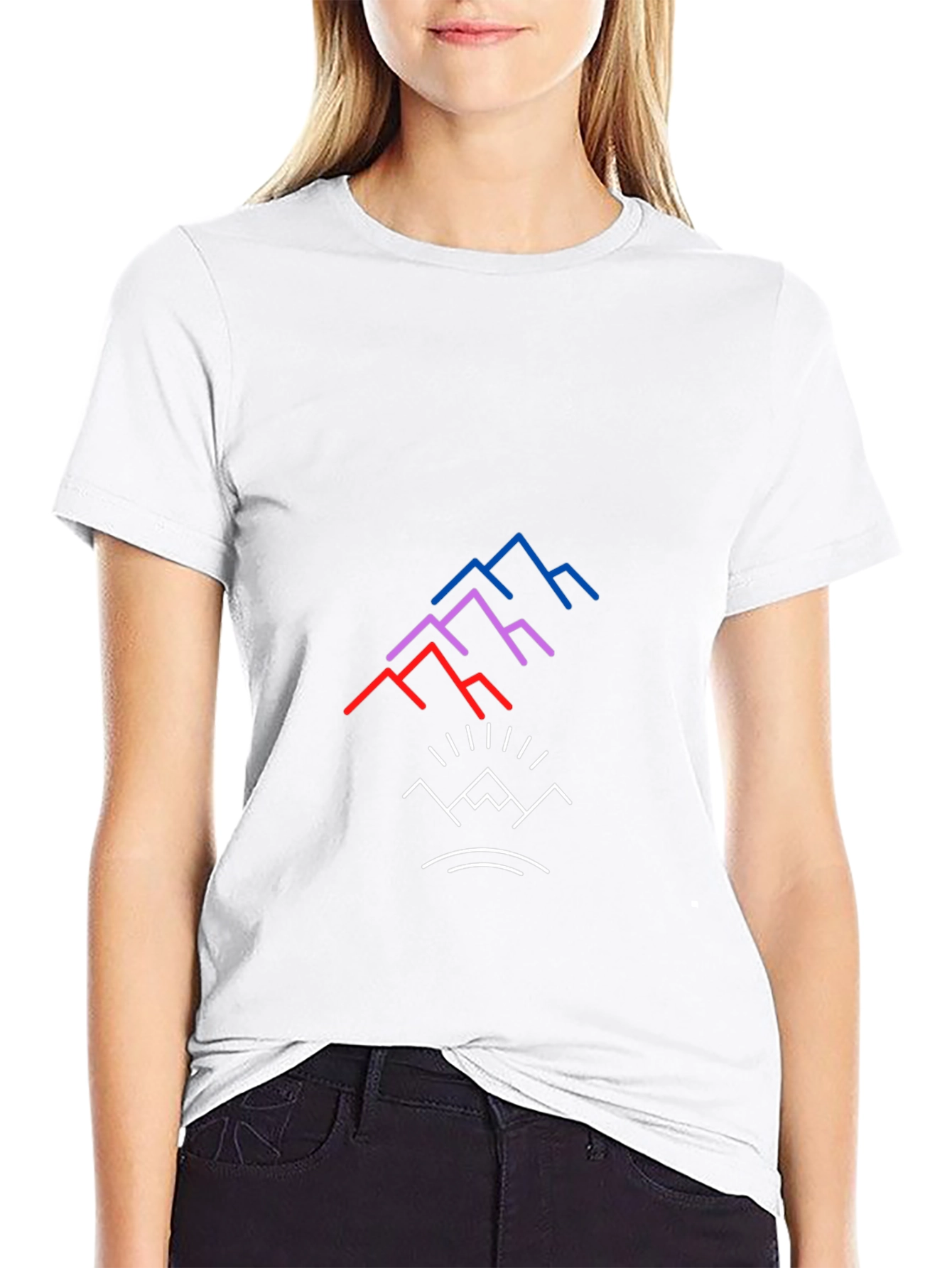 Modern Mountain Graphic Tee - Black