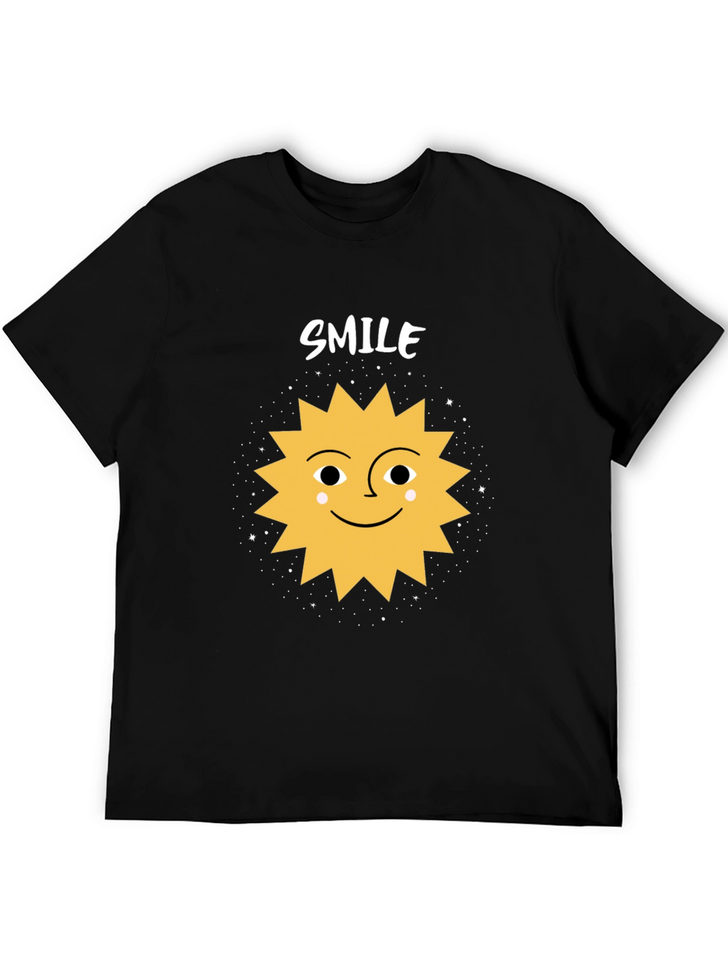 Smile Sun Graphic Tee - Black Cotton Blend Shirt