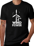 Wind Power Graphic Tee - Eco-Friendly Fashion