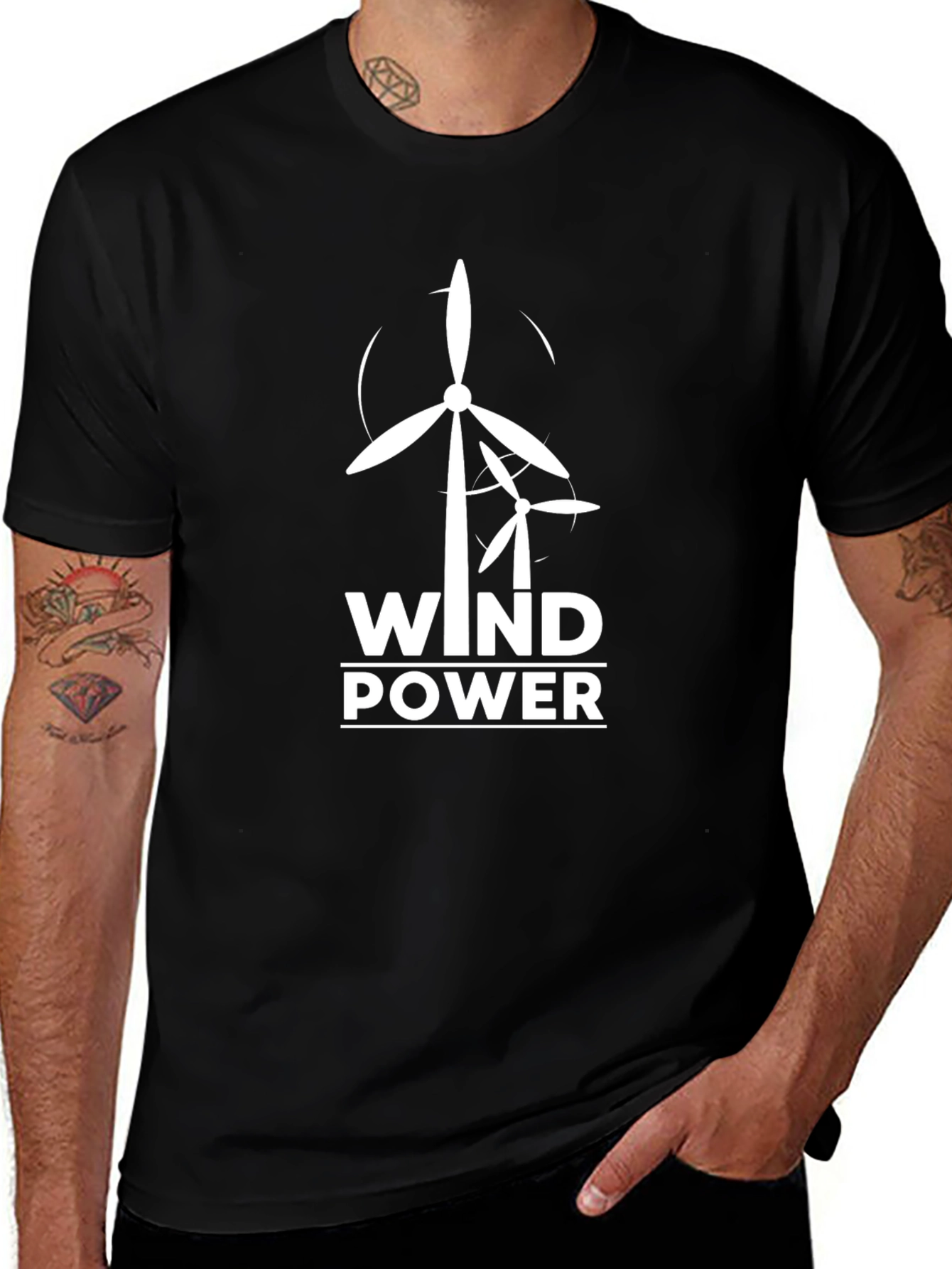 Wind Power Graphic Tee - Eco-Friendly Fashion