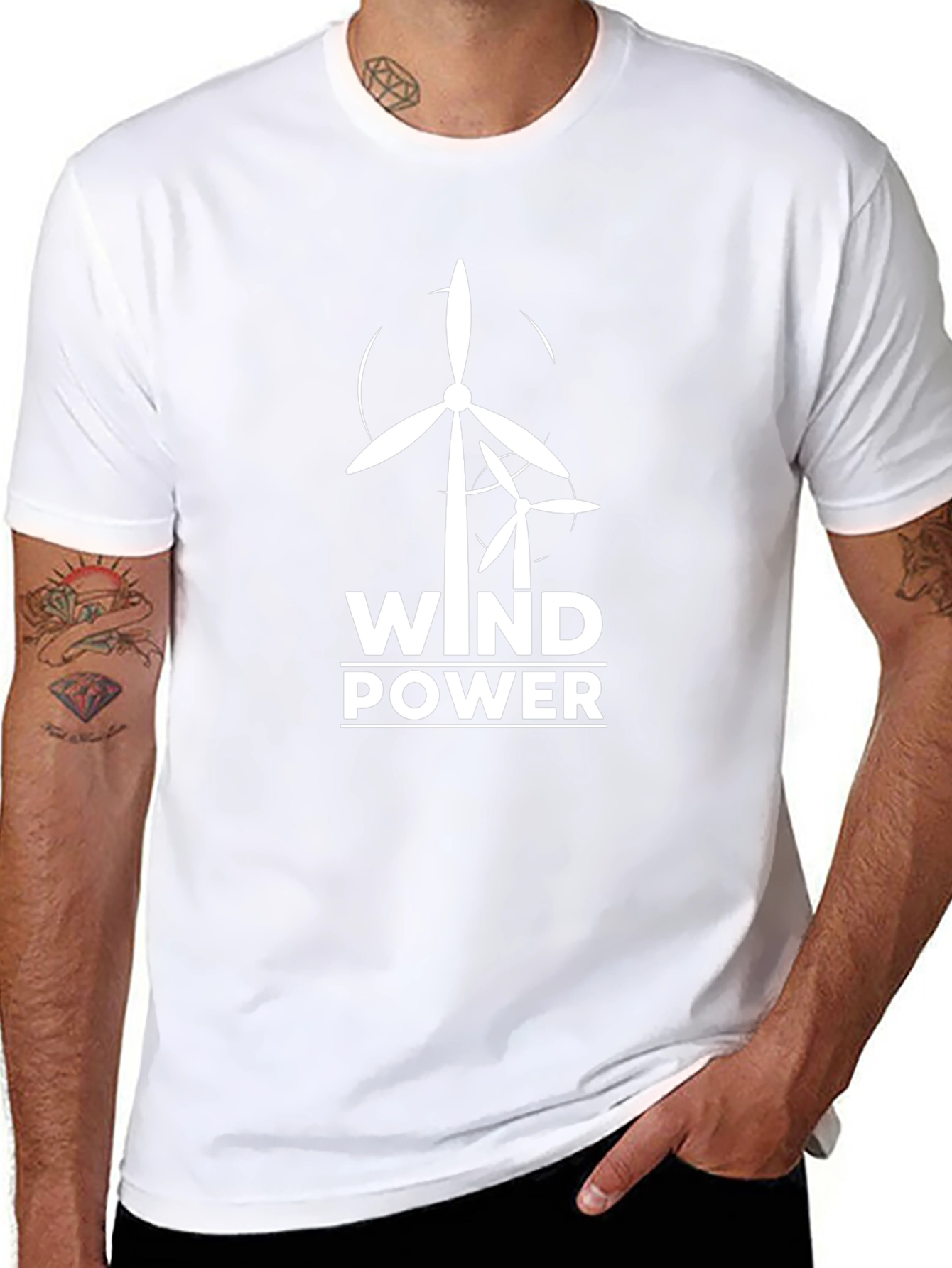 Wind Power Graphic Tee - Eco-Friendly Fashion