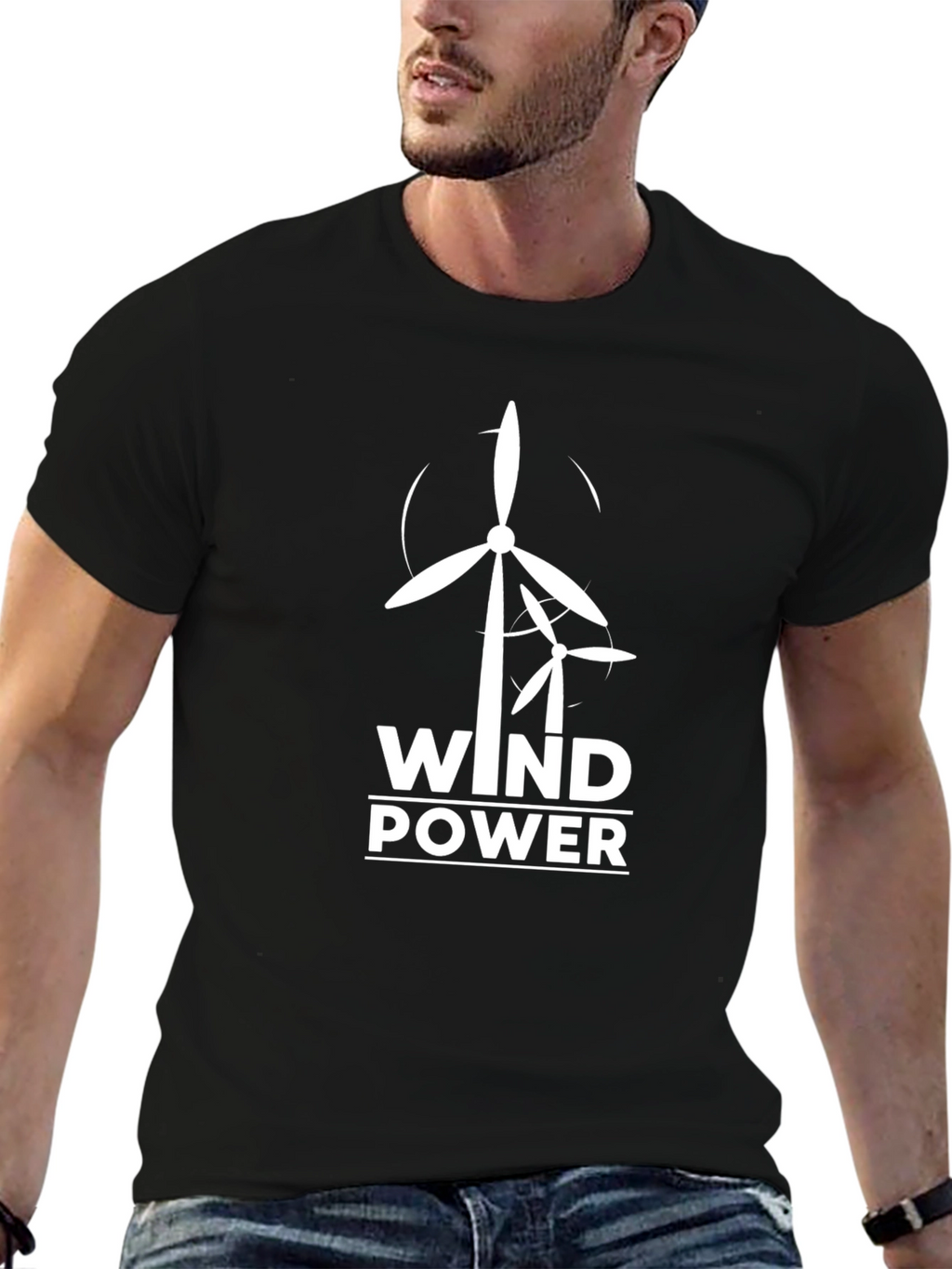 Wind Power Graphic Tee - Eco-Friendly Fashion