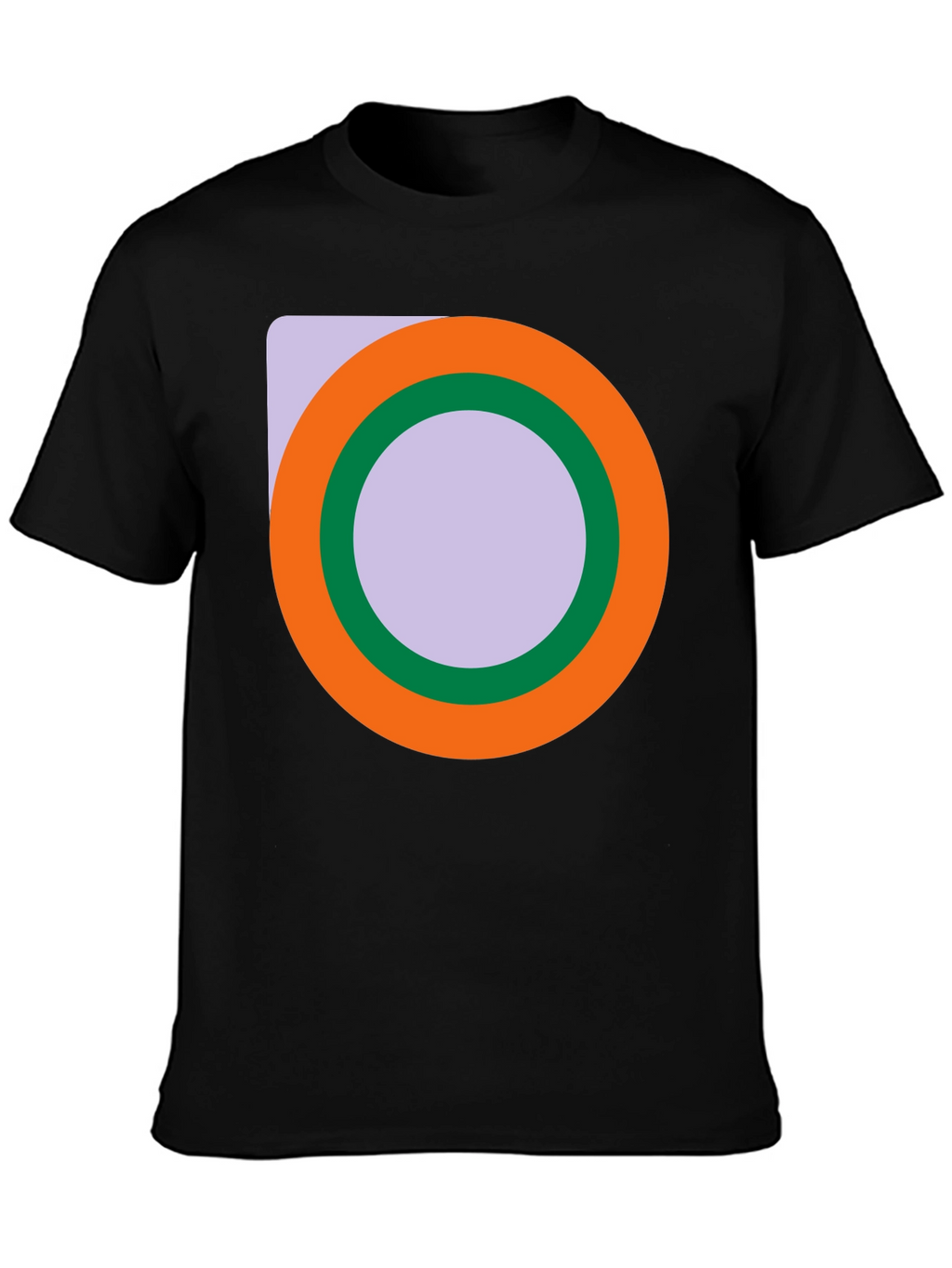 Abstract Circle Graphic Black T-Shirt