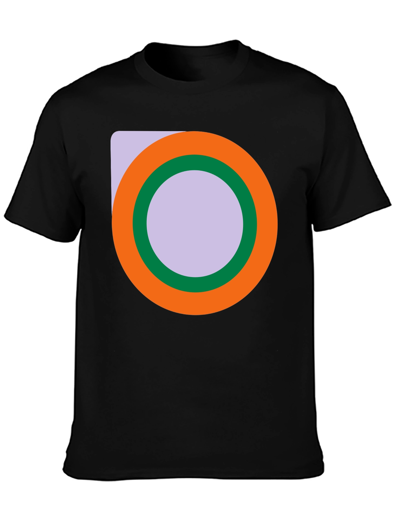 Abstract Circle Graphic Black T-Shirt