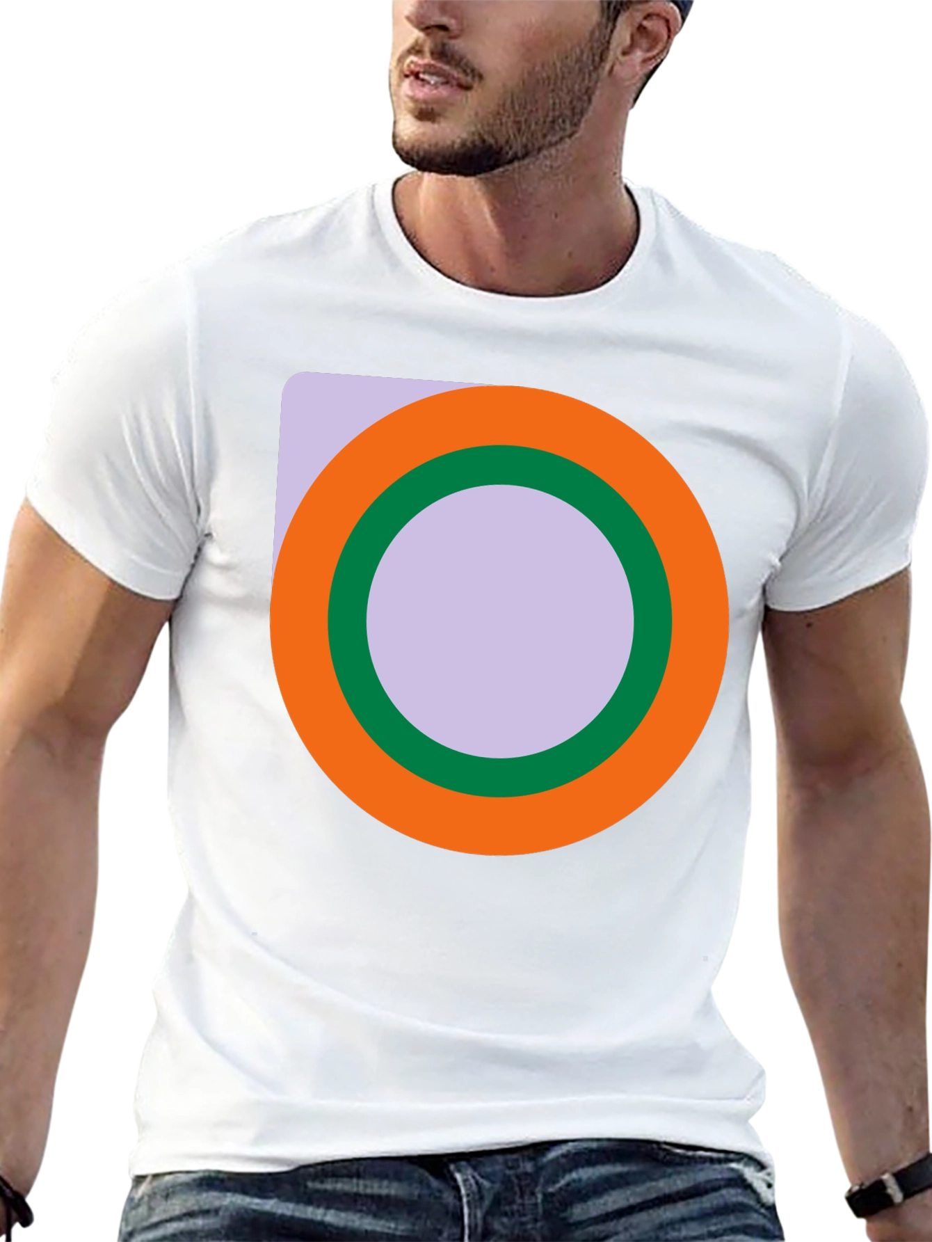 Abstract Circle Graphic Black T-Shirt