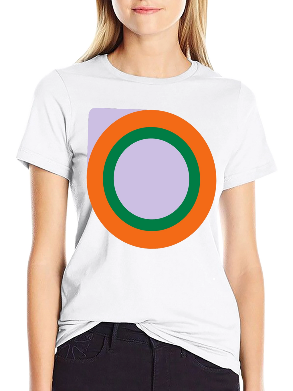 Abstract Circle Graphic Black T-Shirt