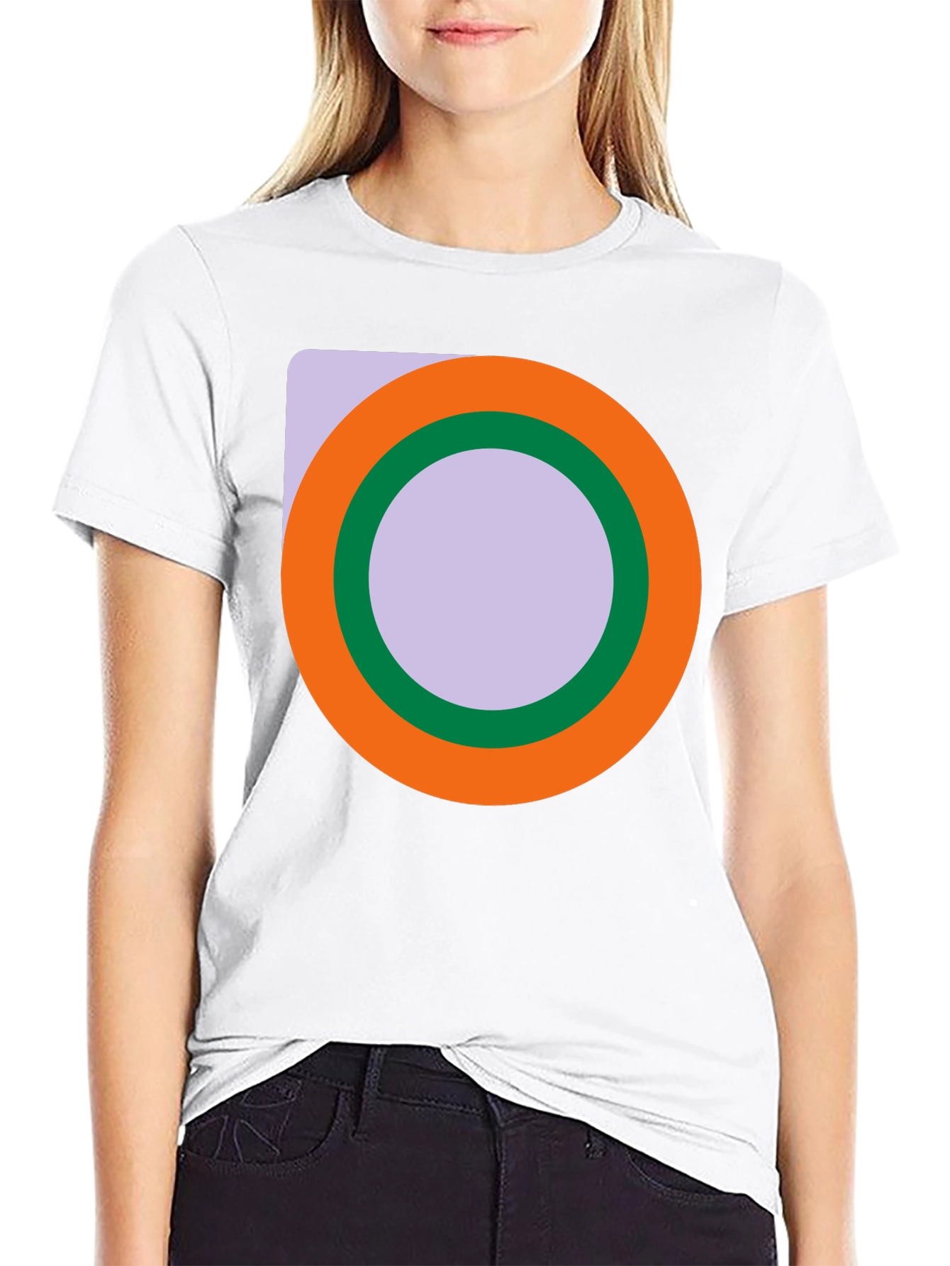Abstract Circle Graphic Black T-Shirt