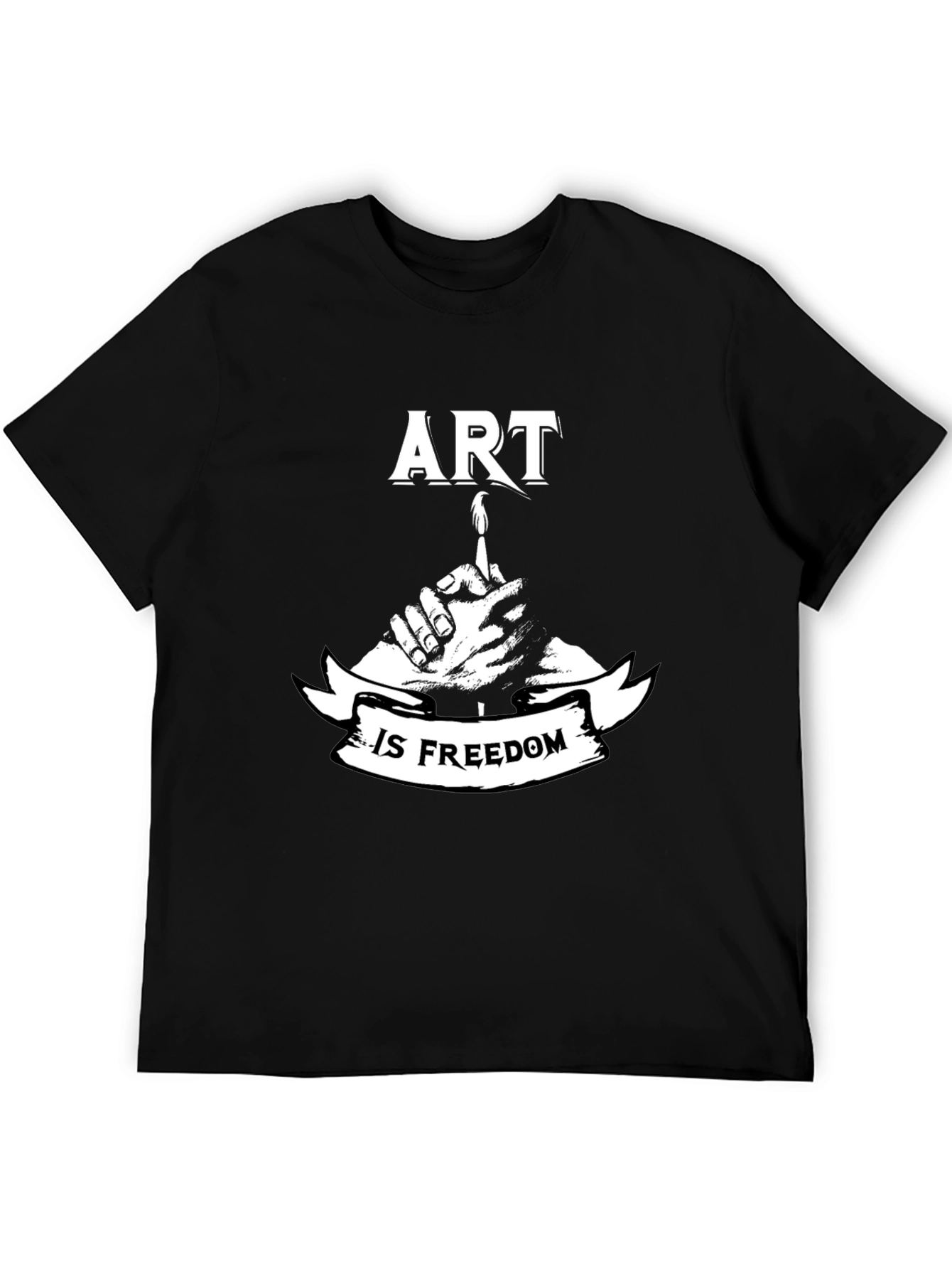 Art is Freedom Black T-Shirt - Creative Expression