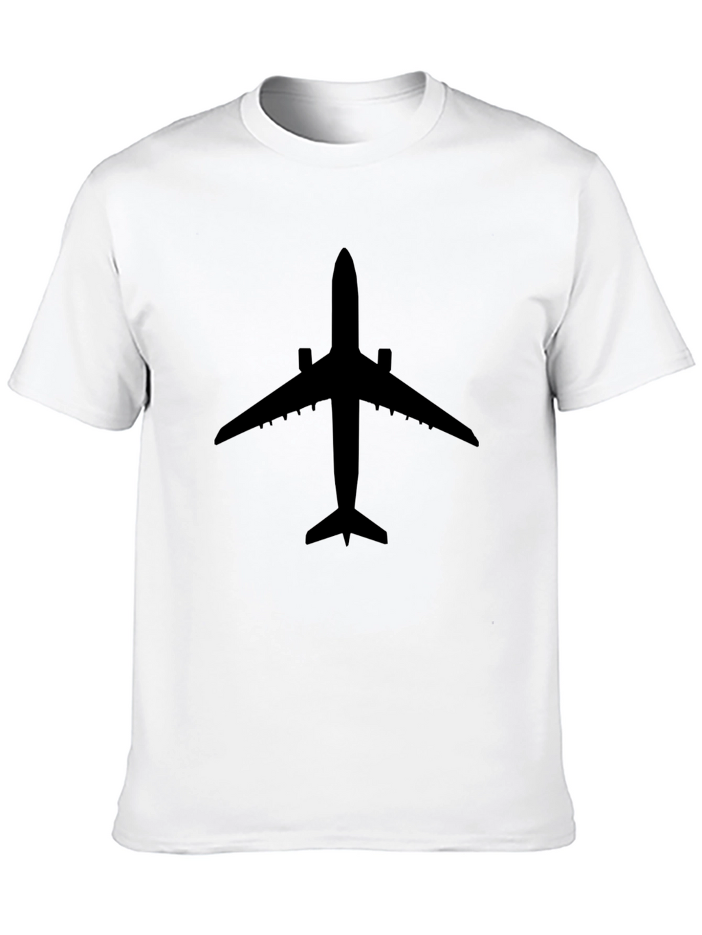 Airplane Silhouette Black T-Shirt - Aviation Enthusiast Tee