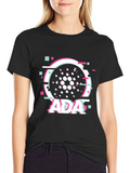 Cardano ADA Glitch Style Black T-Shirt