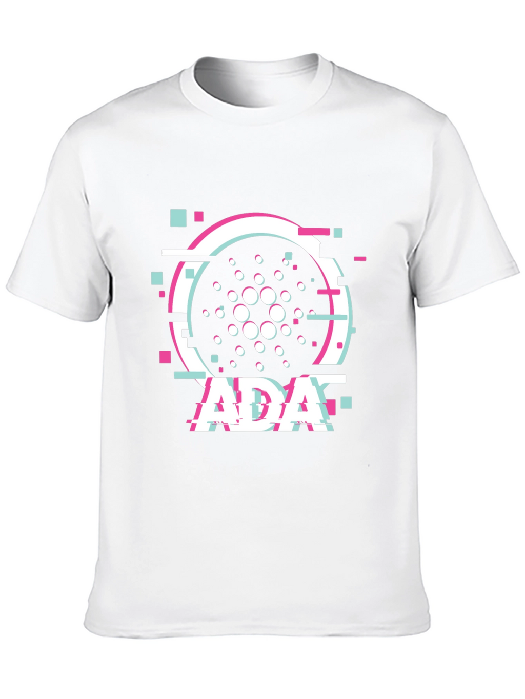 Cardano ADA Glitch Style Black T-Shirt