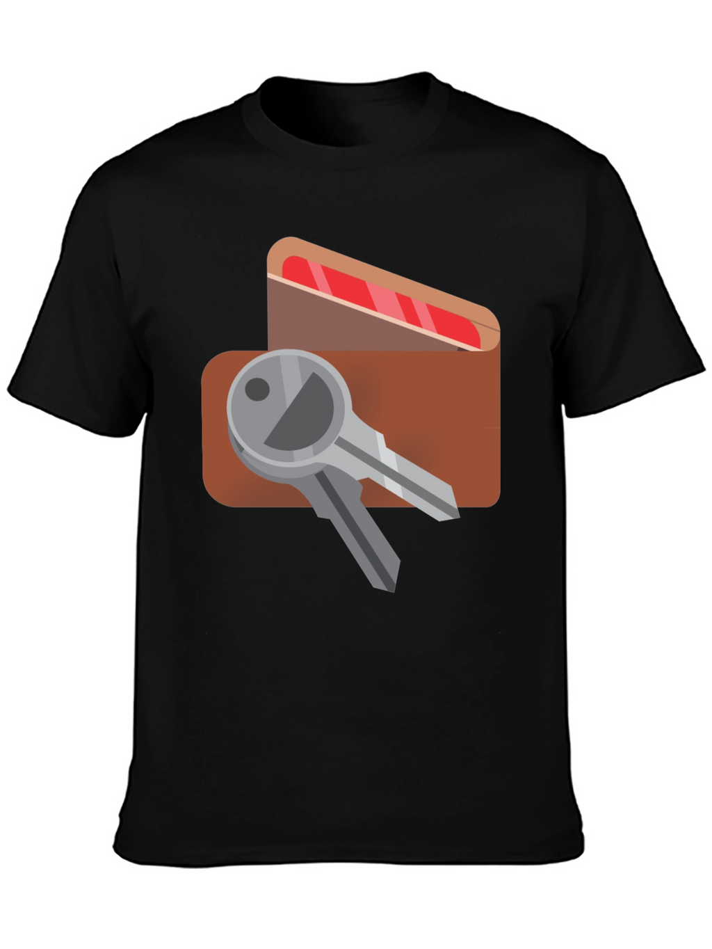 Keys & Wallet Graphic Black T-Shirt