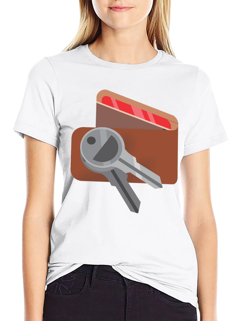 Keys & Wallet Graphic Black T-Shirt