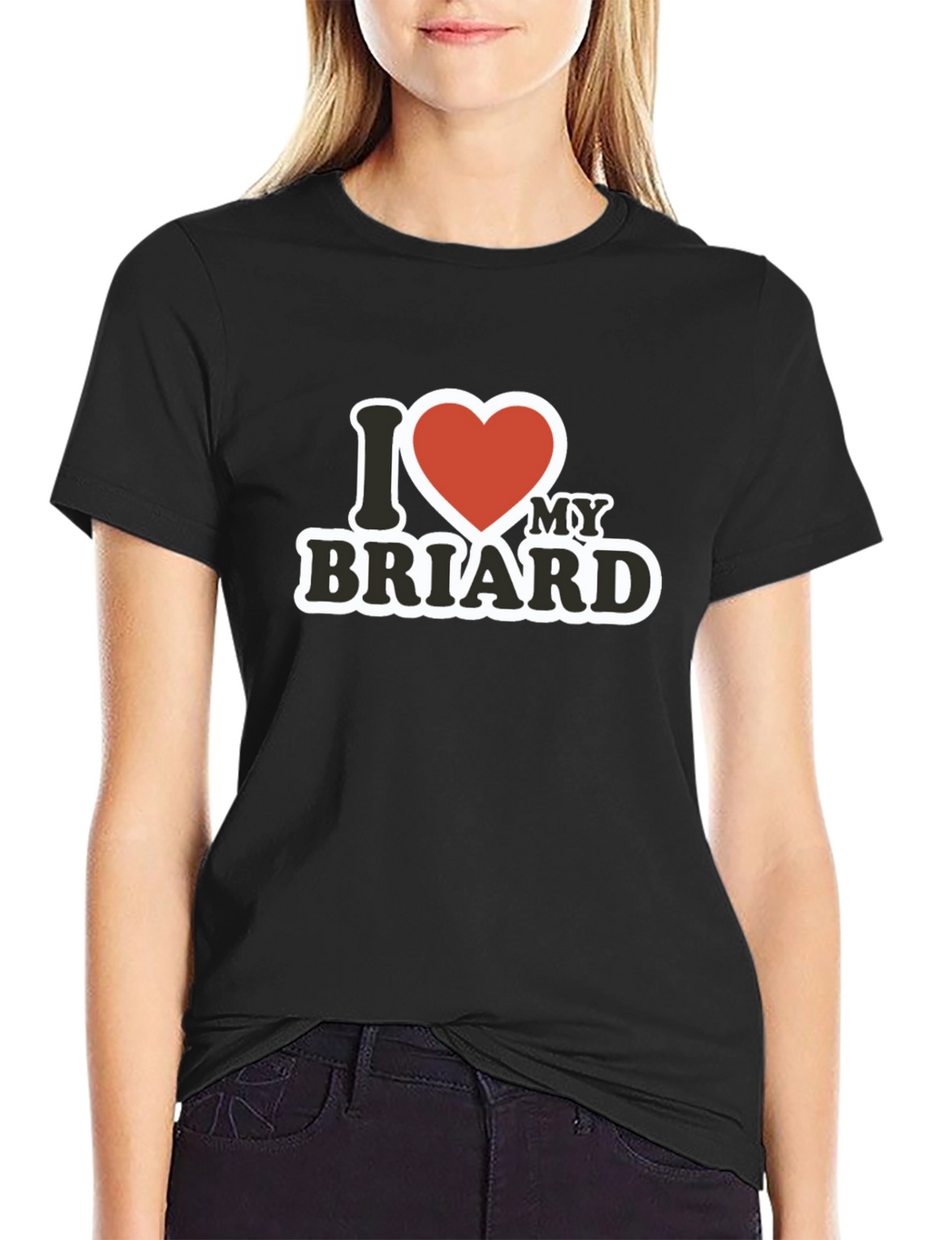 I Heart My Briard - Black T-Shirt