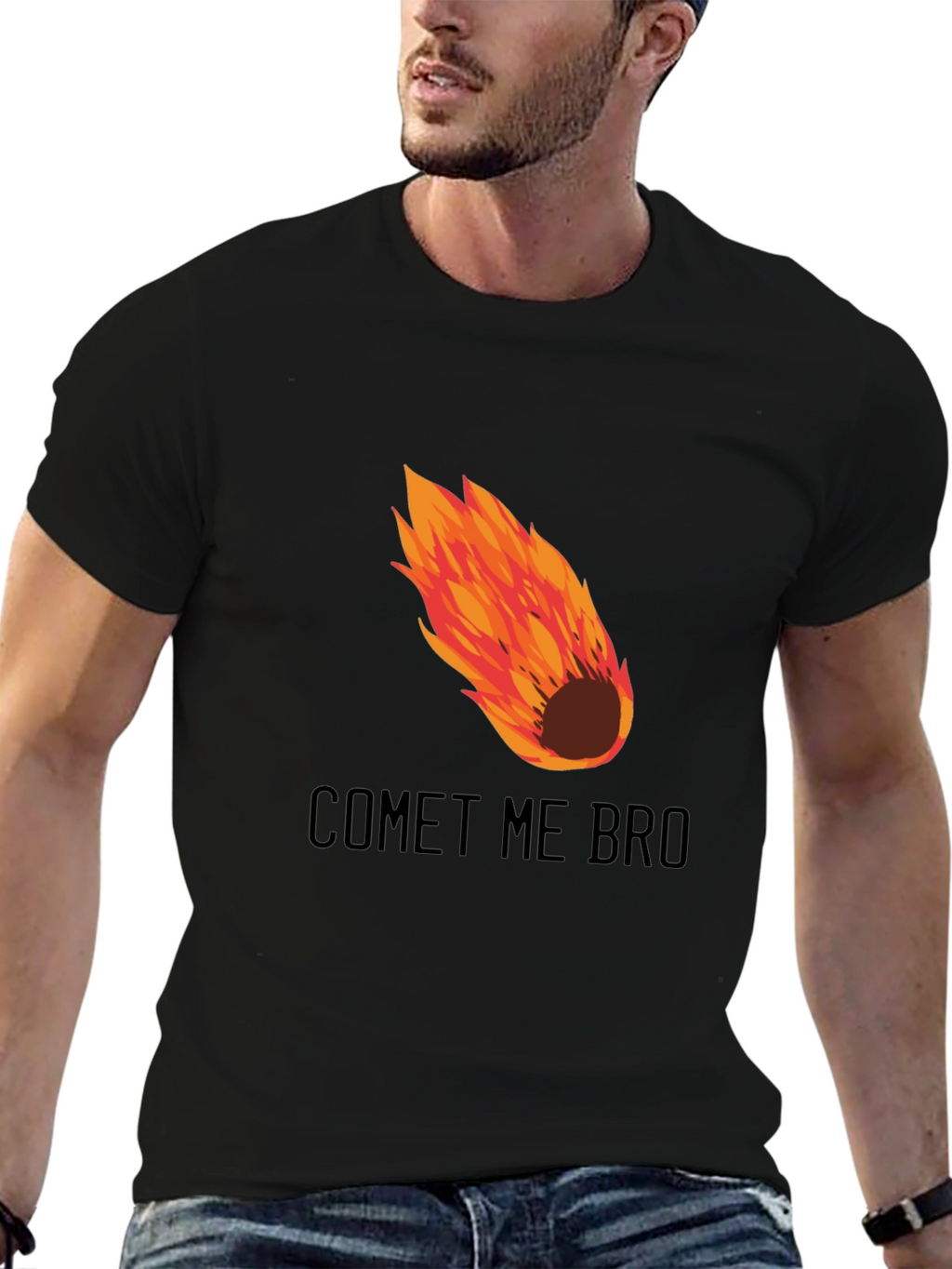 Comet Me Bro Graphic T-Shirt - Mens Black Tee