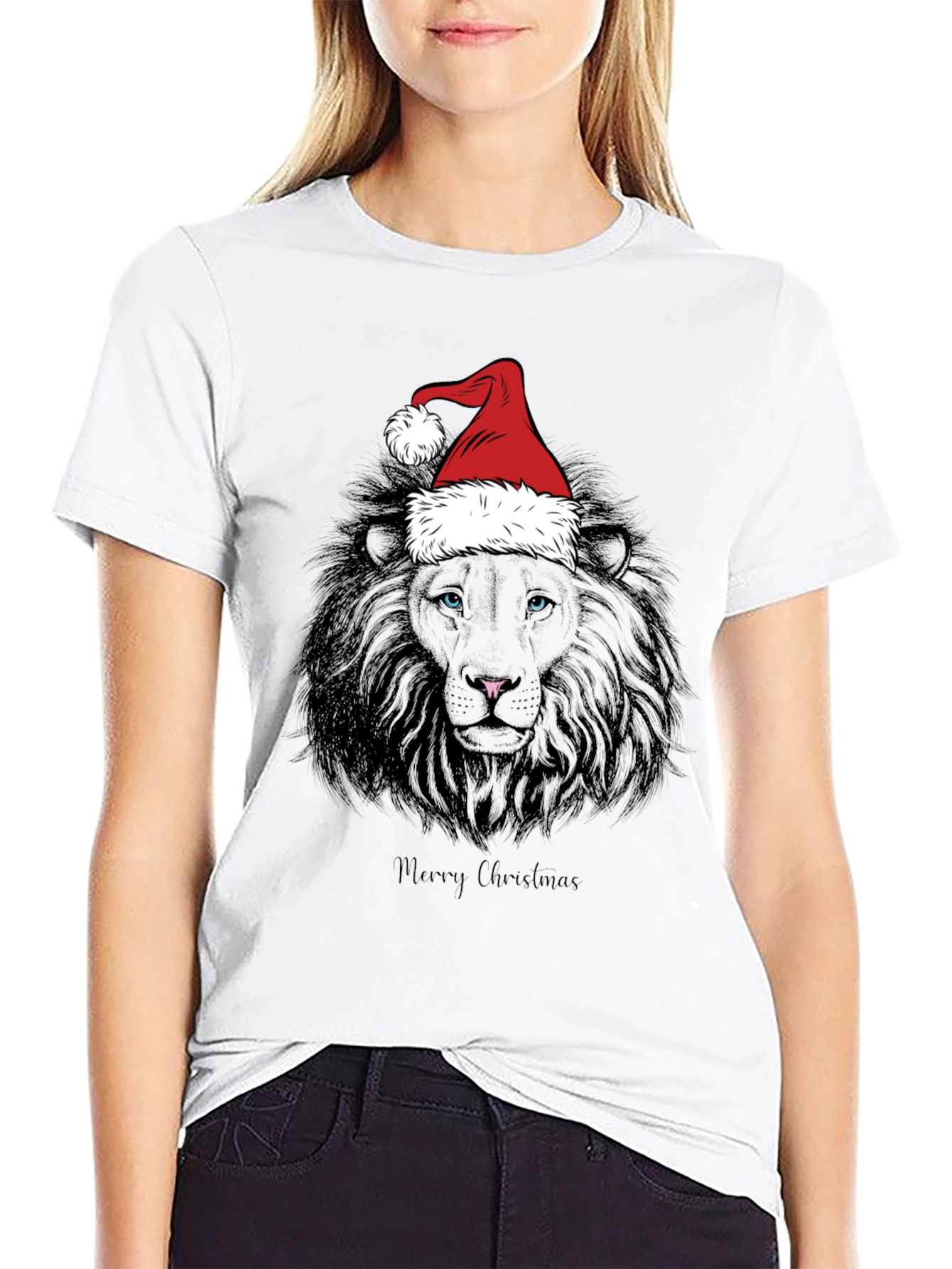 Christmas Lion Graphic Tee - Holiday Style