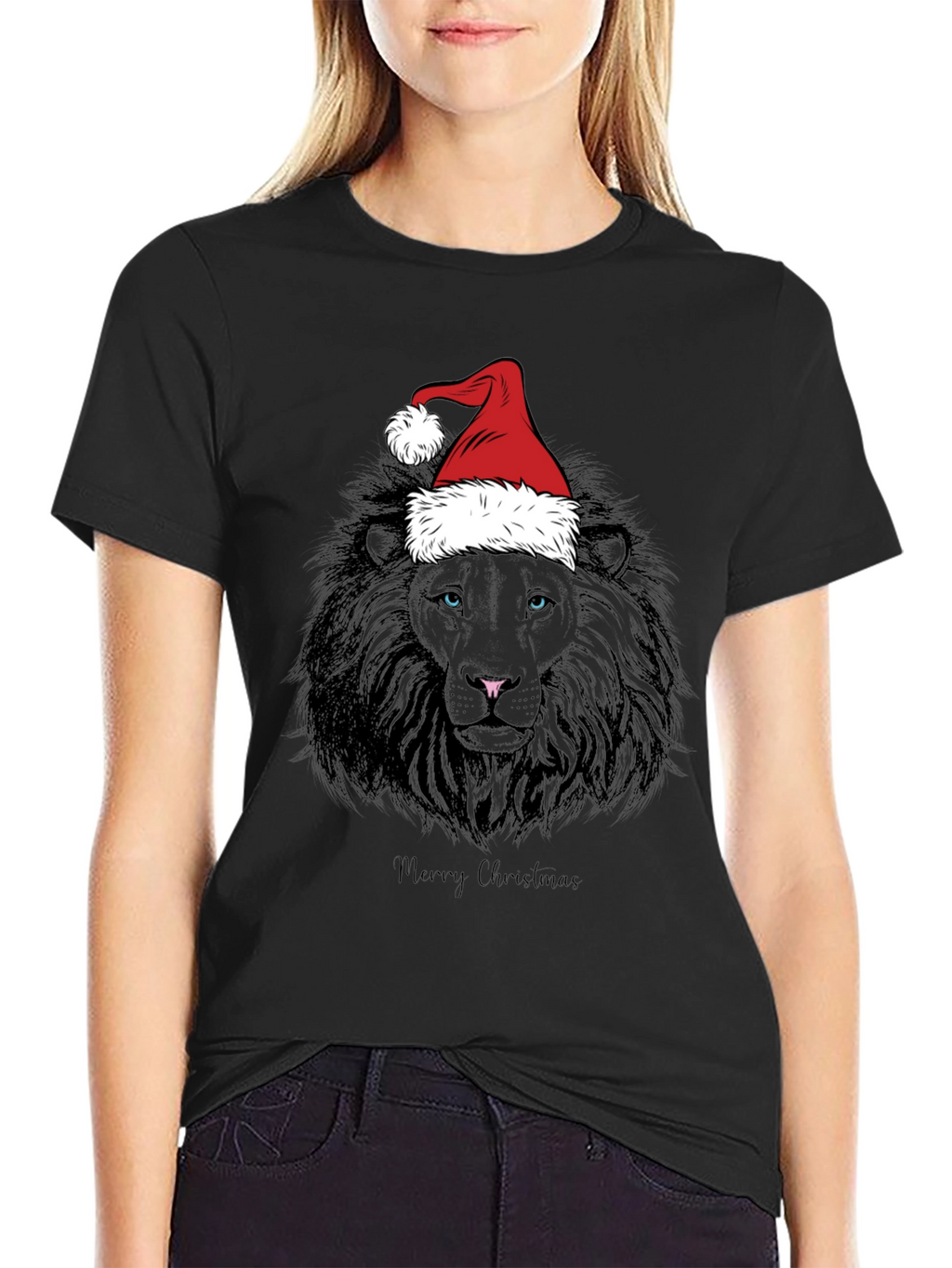 Christmas Lion Graphic Tee - Holiday Style