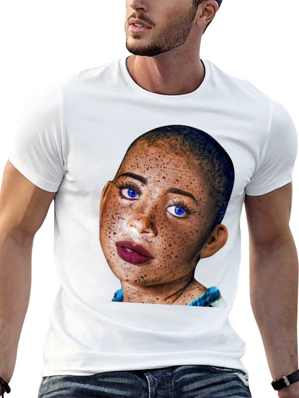 Unique Portrait Tee - Stylish & Eye-Catching
