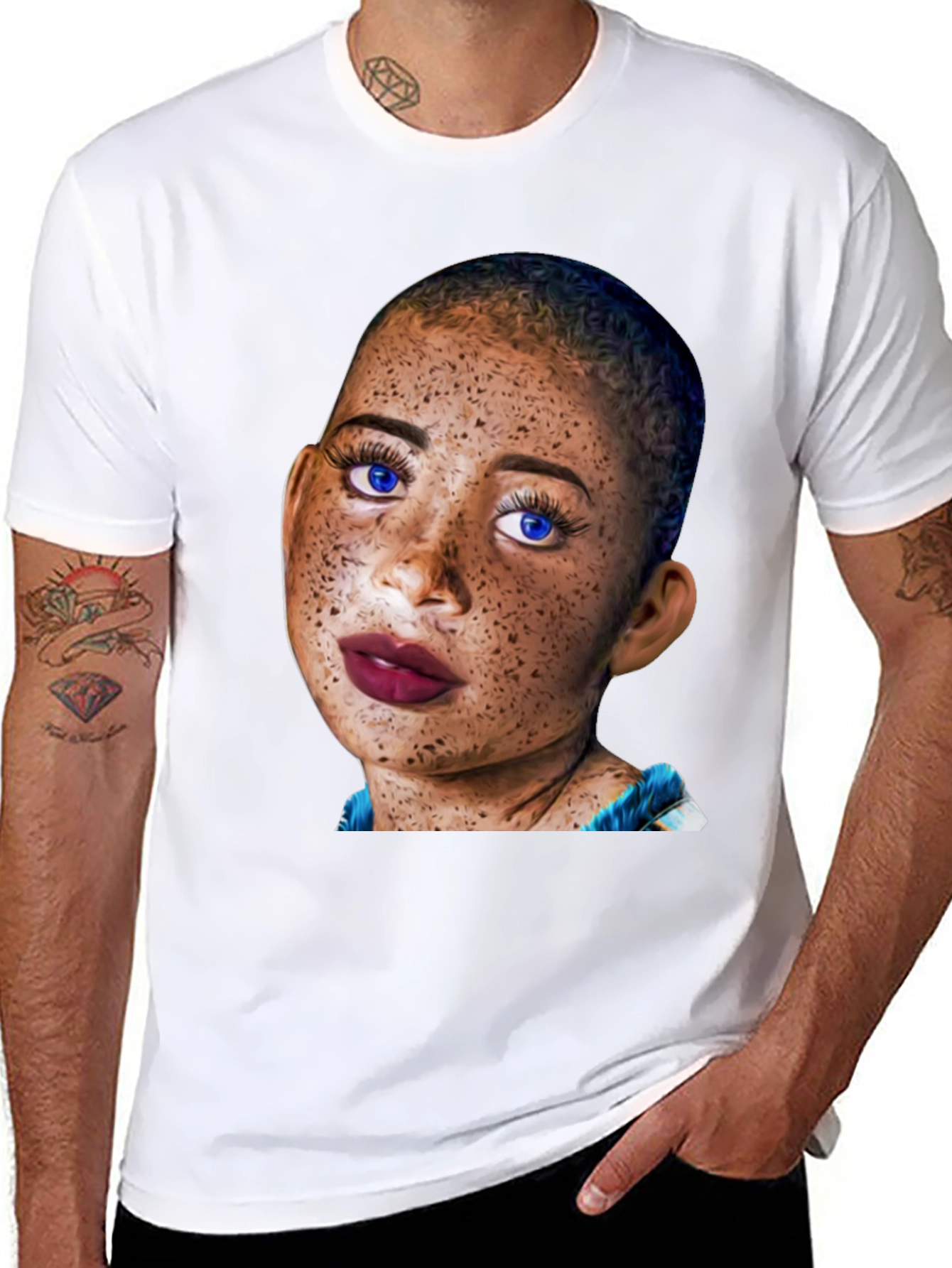 Unique Portrait Tee - Stylish & Eye-Catching