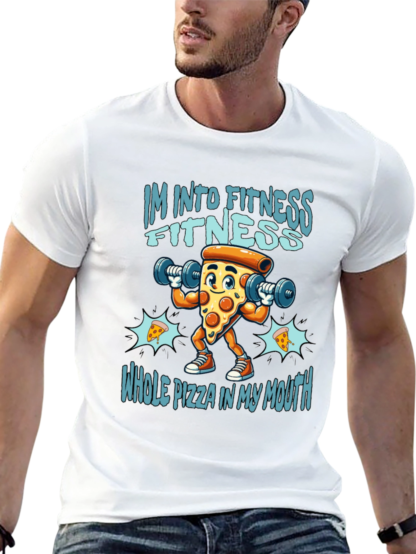 Fitness Pizza T-Shirt - Funny Workout Tee