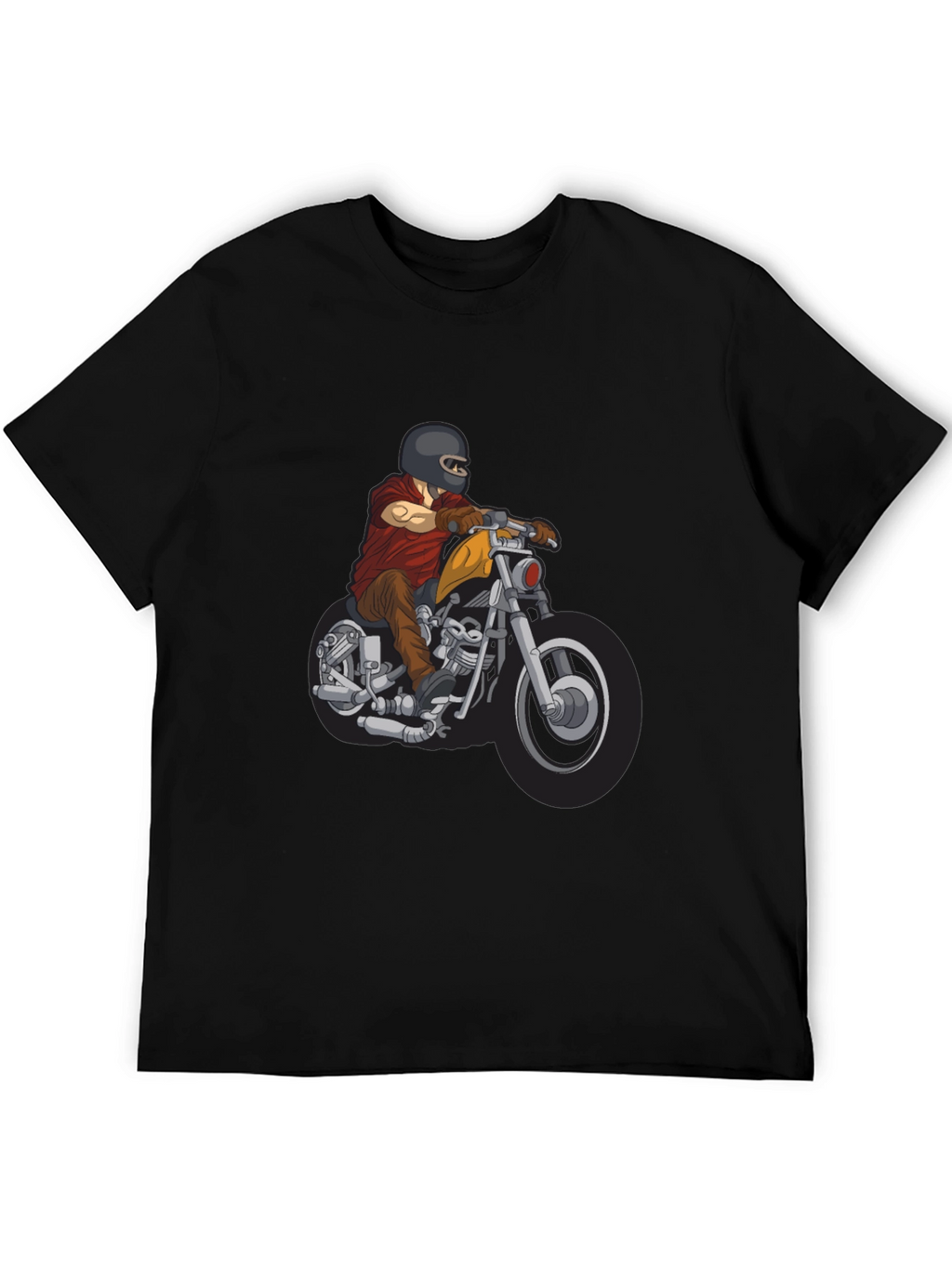 Motorcycle Rider Graphic T-Shirt - Black