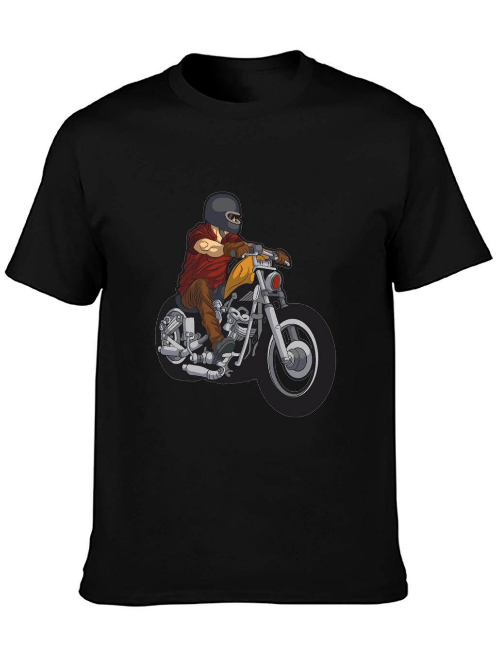 Motorcycle Rider Graphic T-Shirt - Black