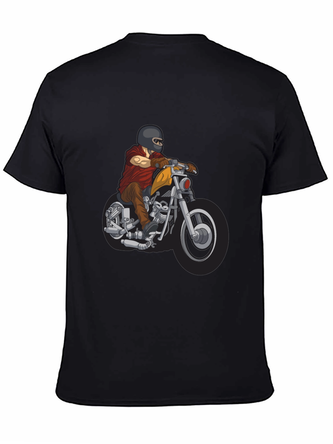 Motorcycle Rider Graphic T-Shirt - Black