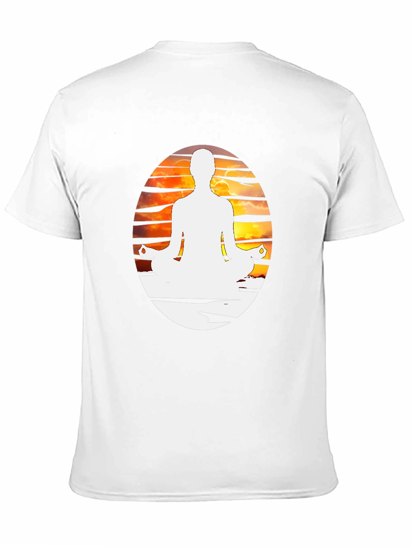 Yoga Meditation Graphic Tee - Black Cotton Blend