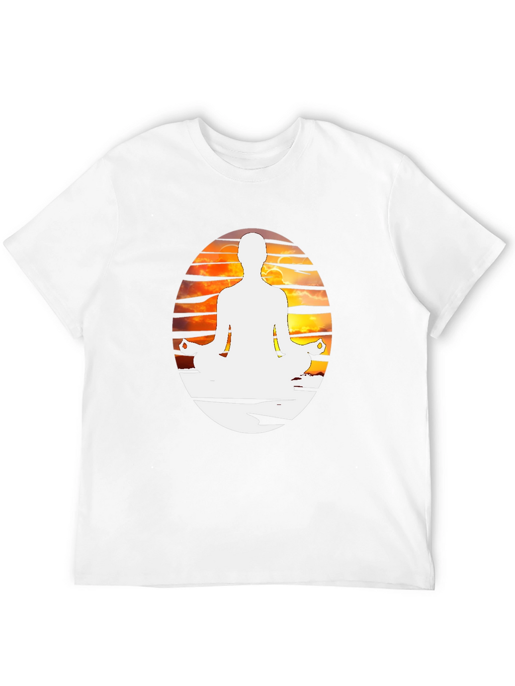 Yoga Meditation Graphic Tee - Black Cotton Blend