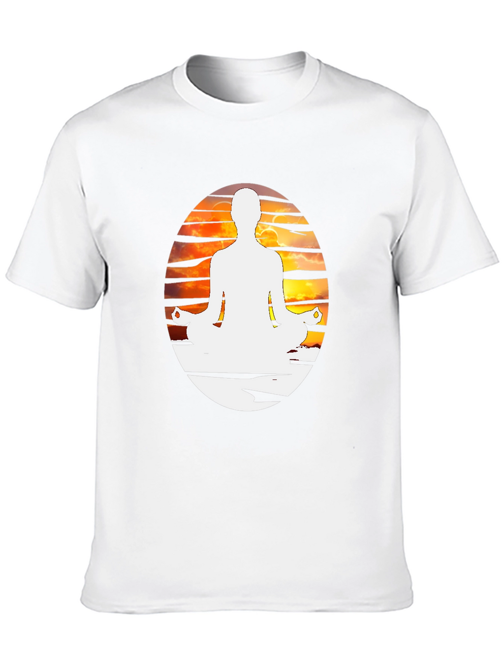 Yoga Meditation Graphic Tee - Black Cotton Blend