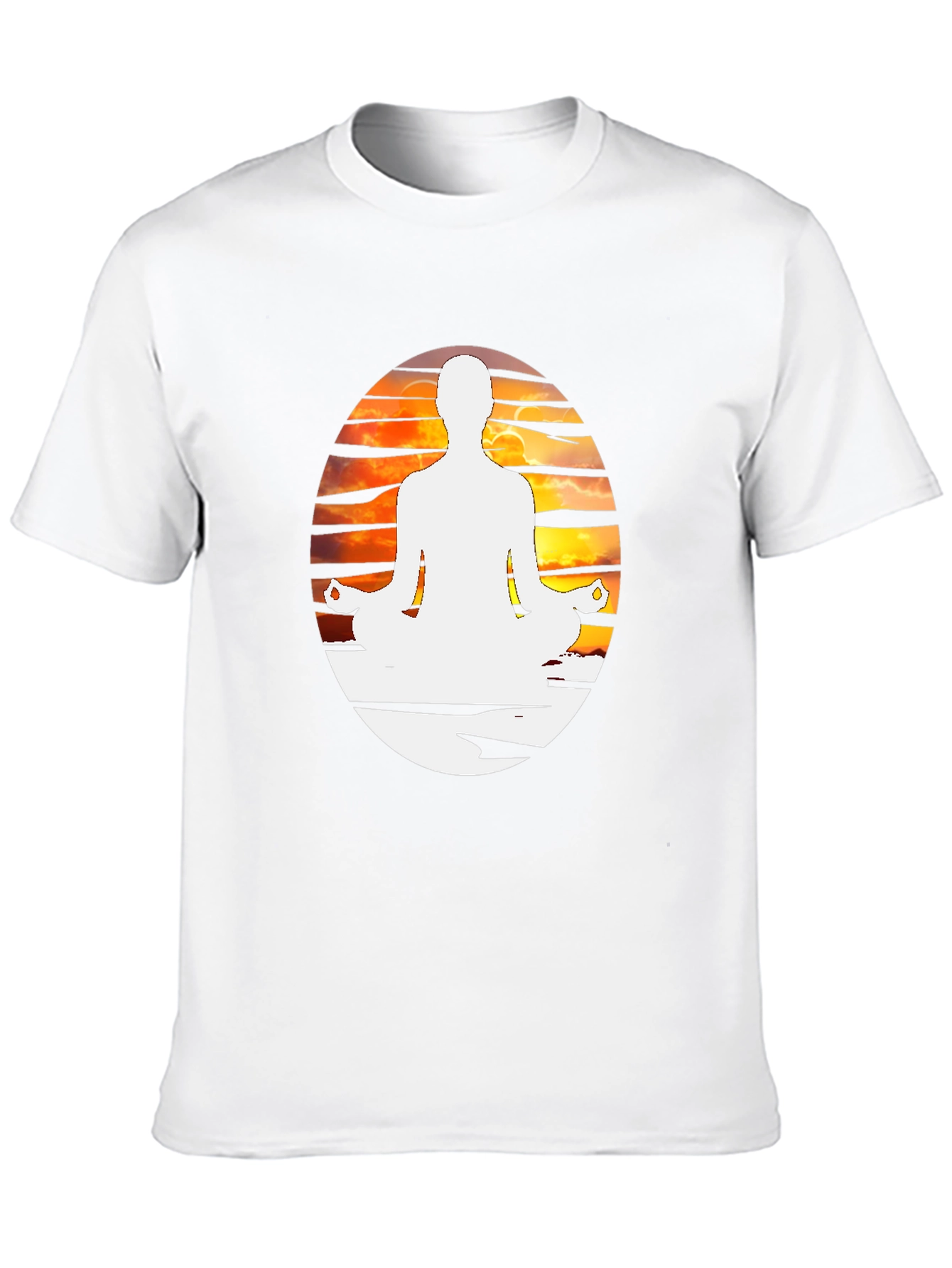 Yoga Meditation Graphic Tee - Black Cotton Blend