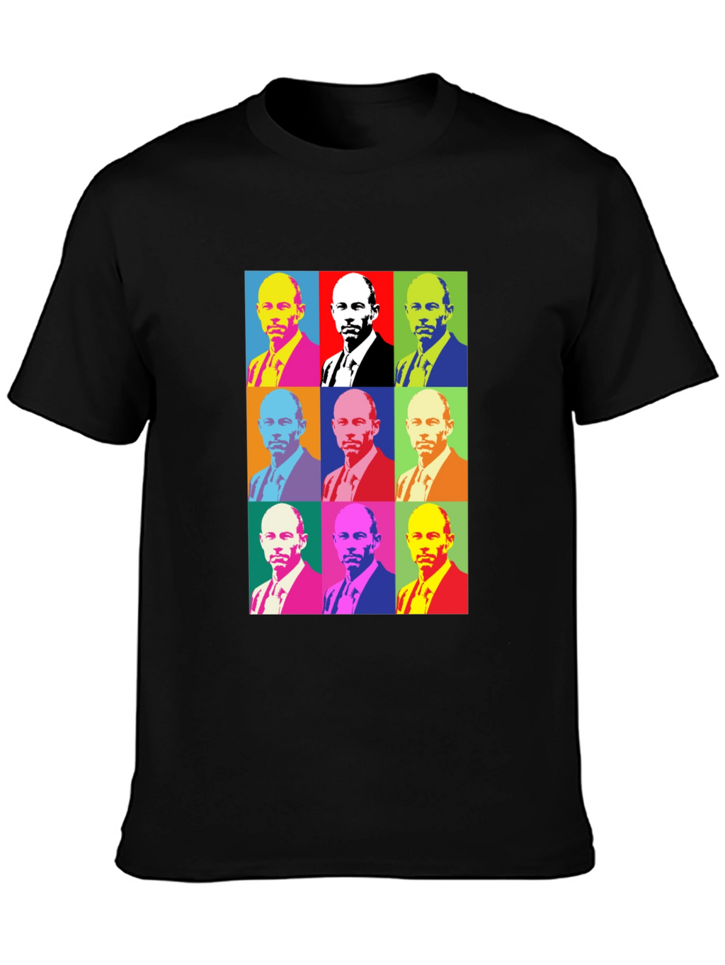 Pop Art Style Graphic Tee - Black