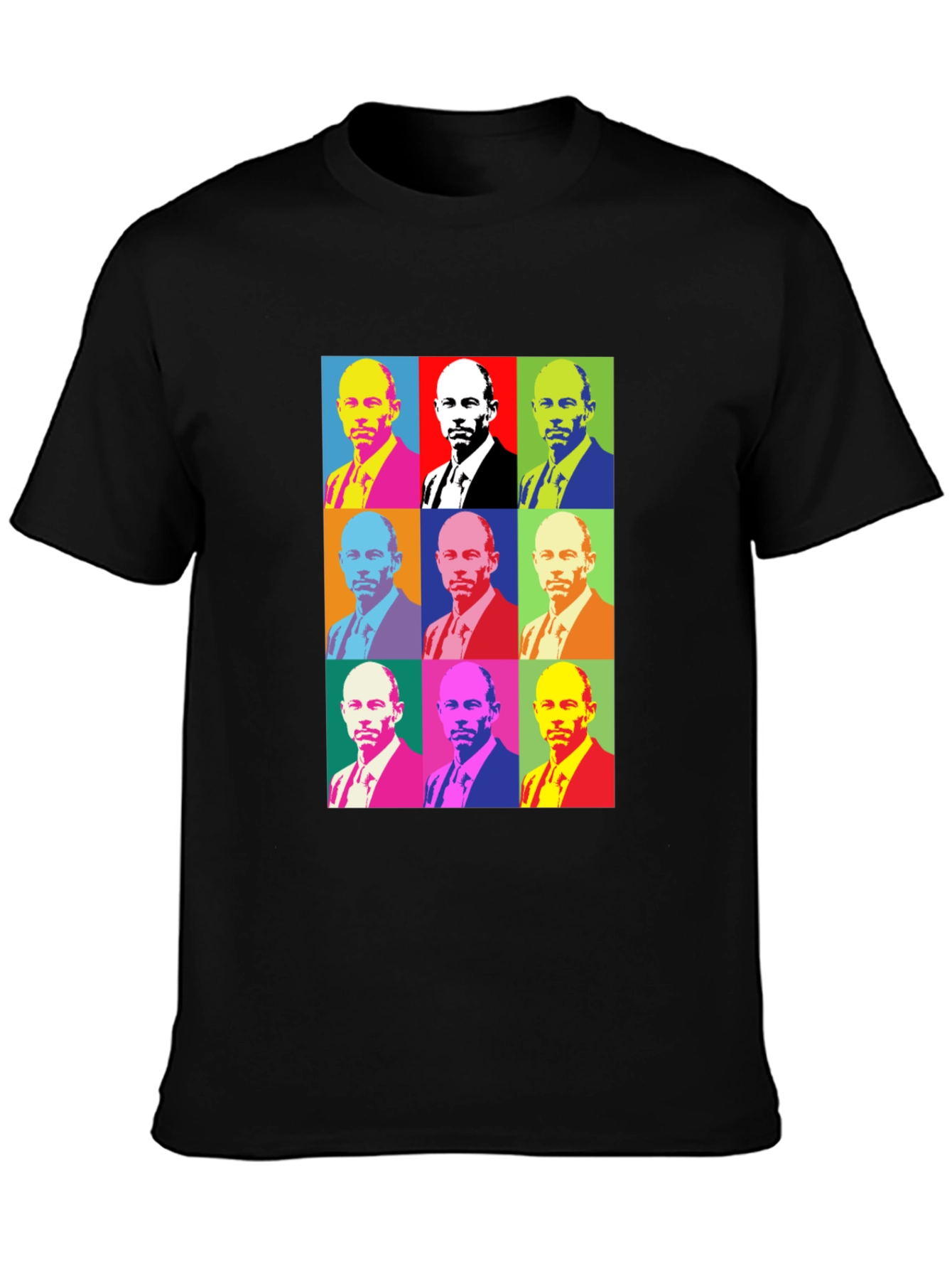 Pop Art Style Graphic Tee - Black