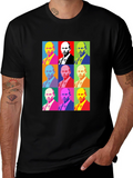 Pop Art Style Graphic Tee - Black