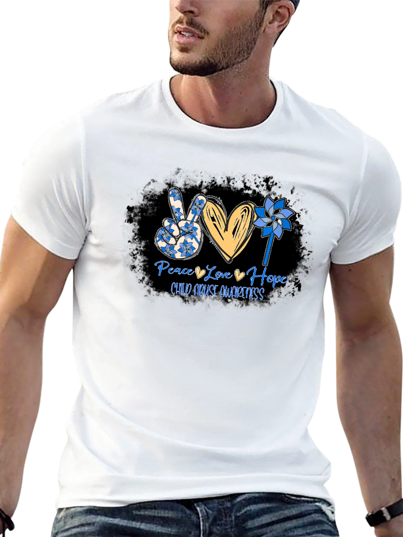 Peace Love Hope Child Abuse Awareness T-Shirt