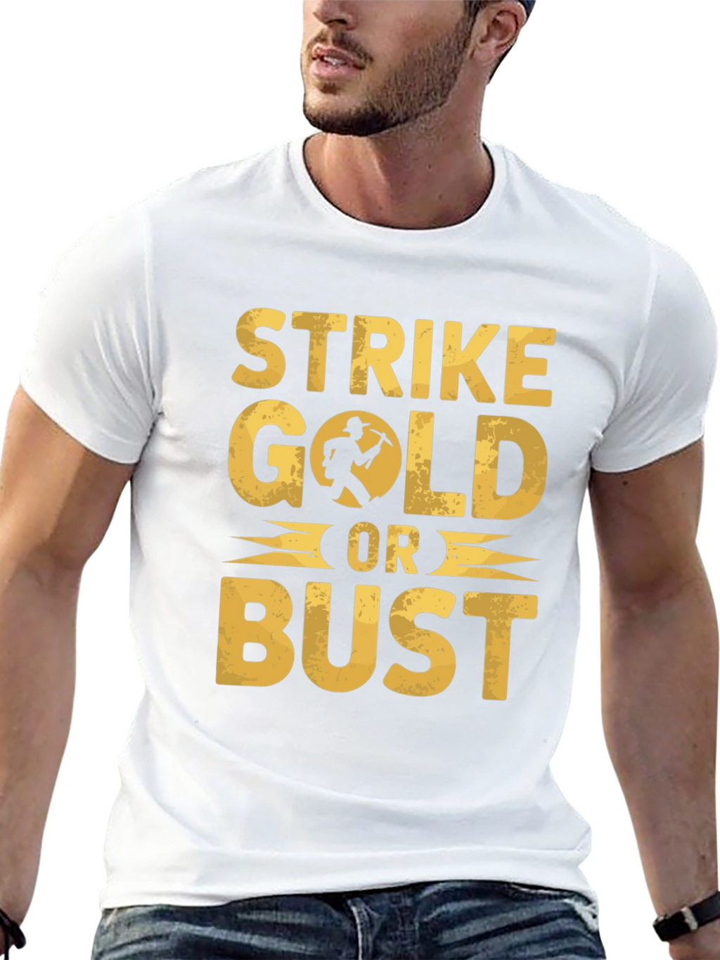 Strike Gold Or Bust Graphic T-Shirt - Black