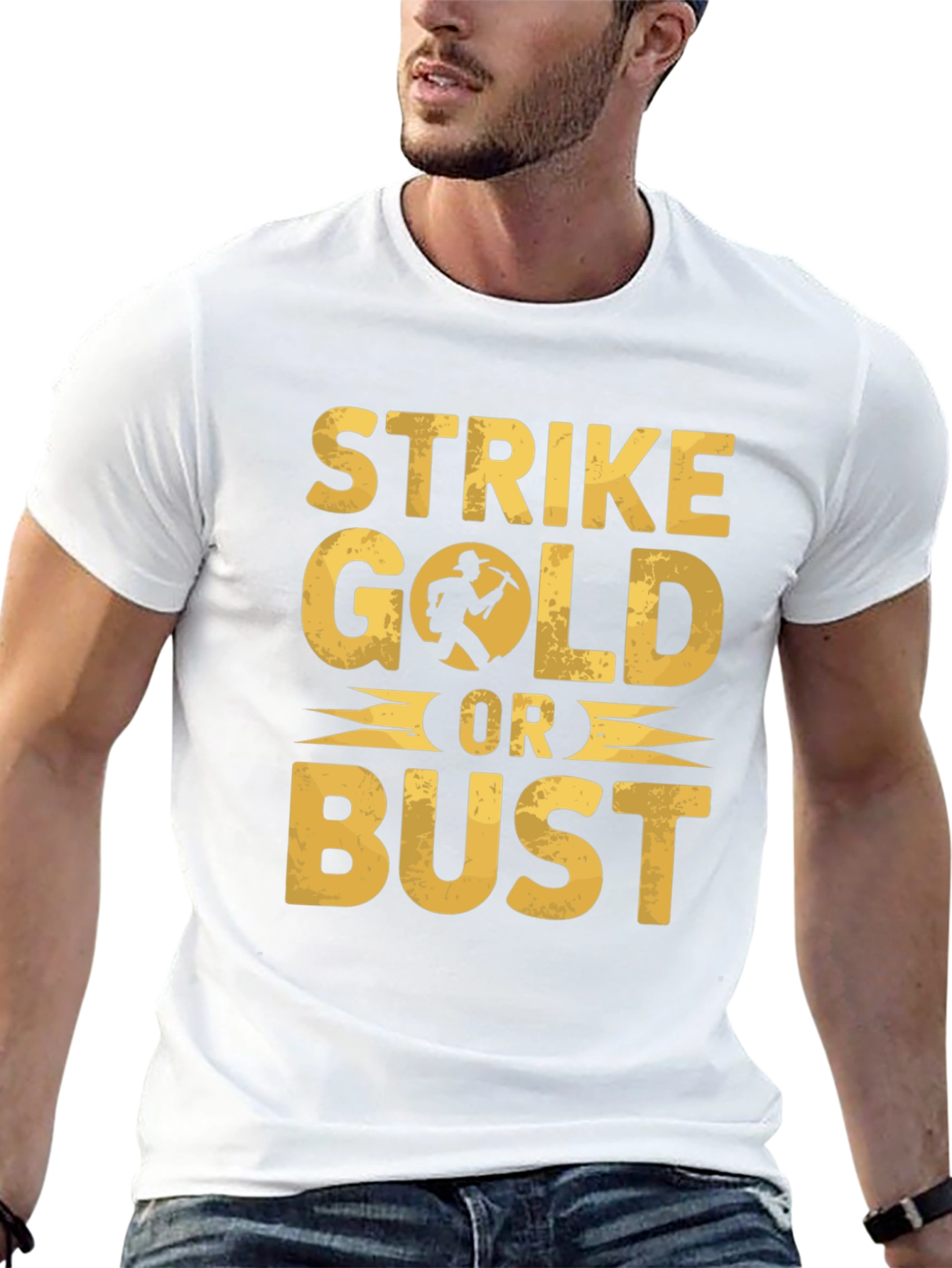 Strike Gold Or Bust Graphic T-Shirt - Black