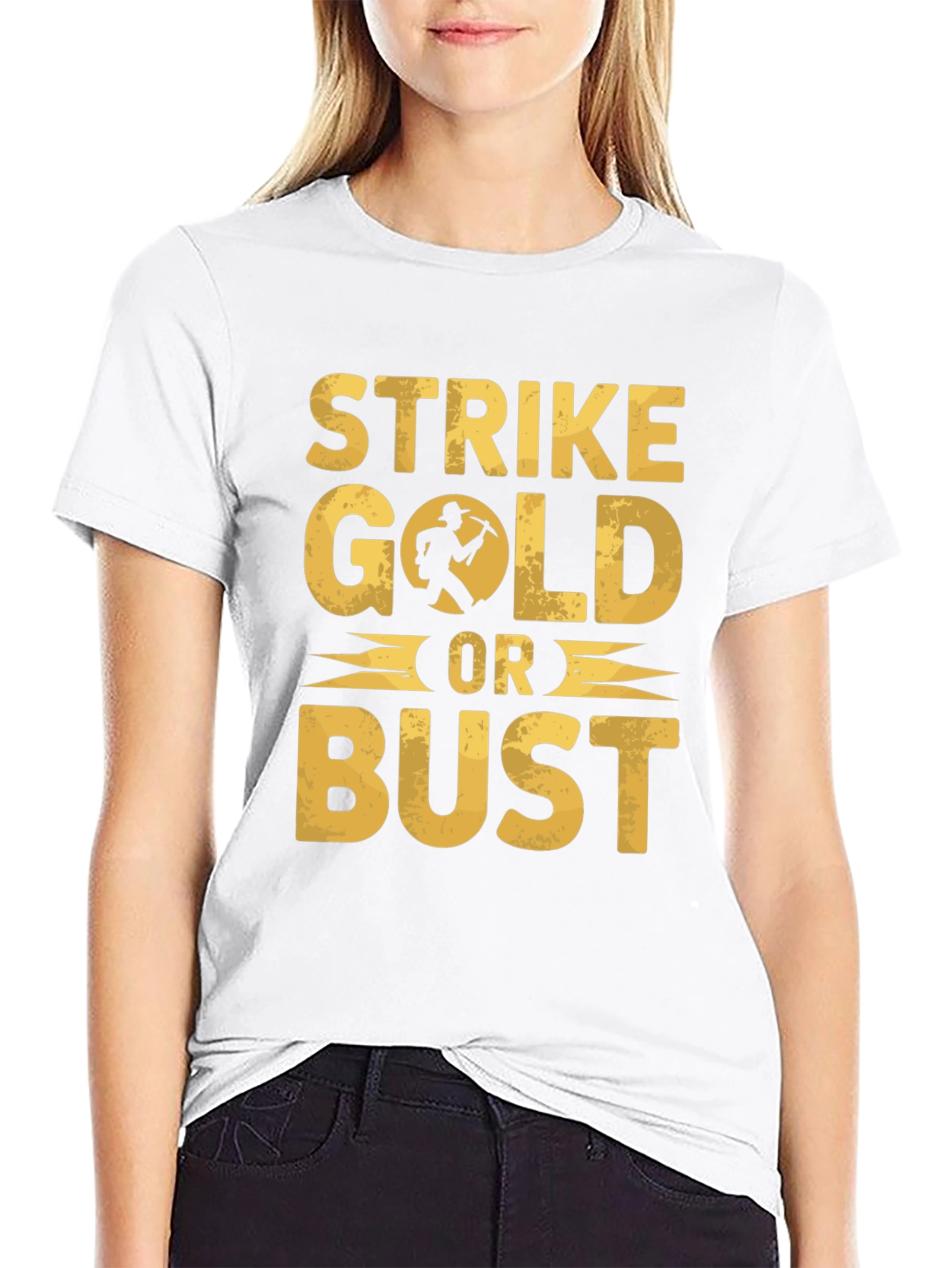 Strike Gold Or Bust Graphic T-Shirt - Black