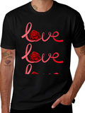 Love Rose Graphic Black T-Shirt