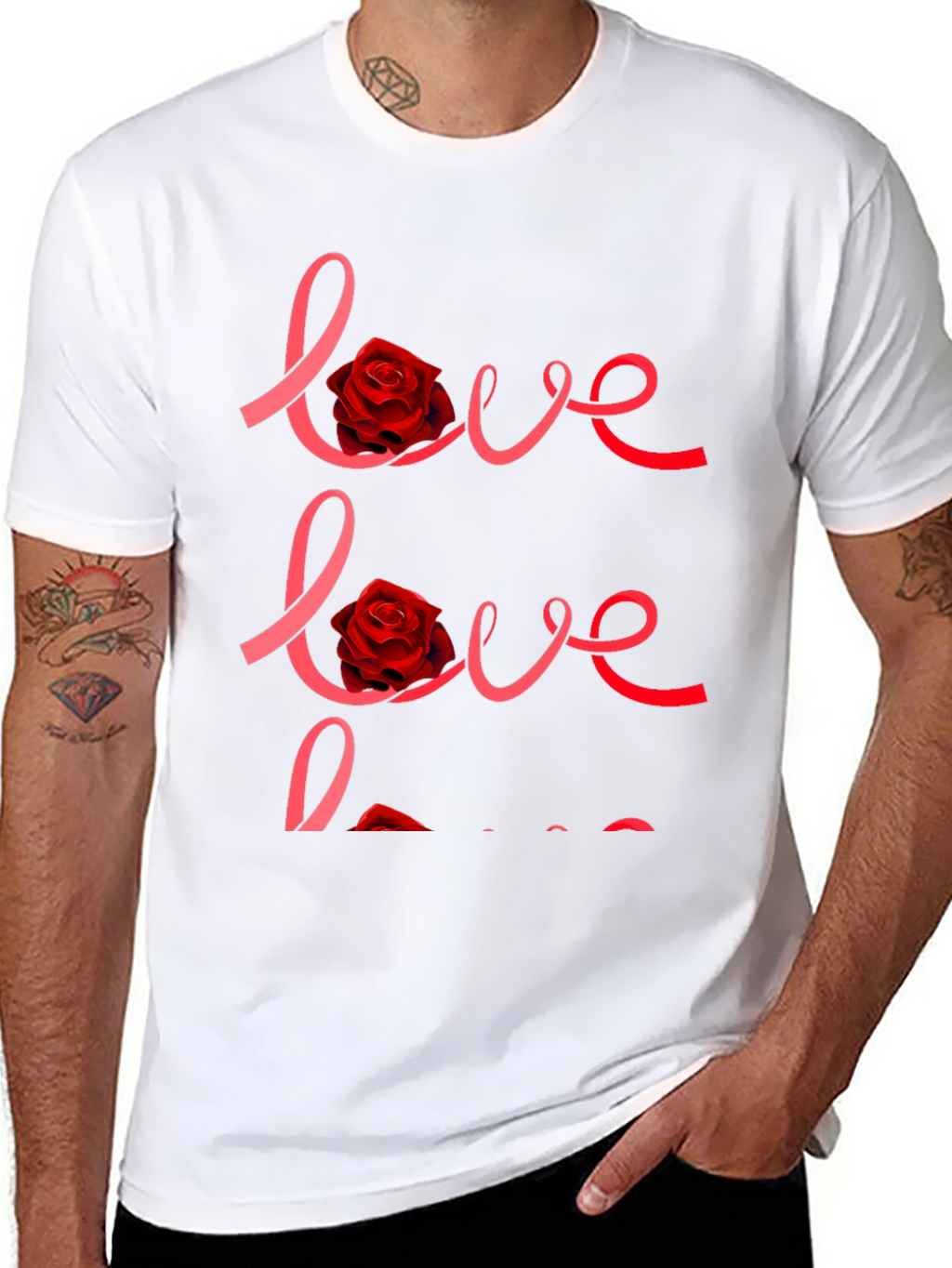 Love Rose Graphic Black T-Shirt