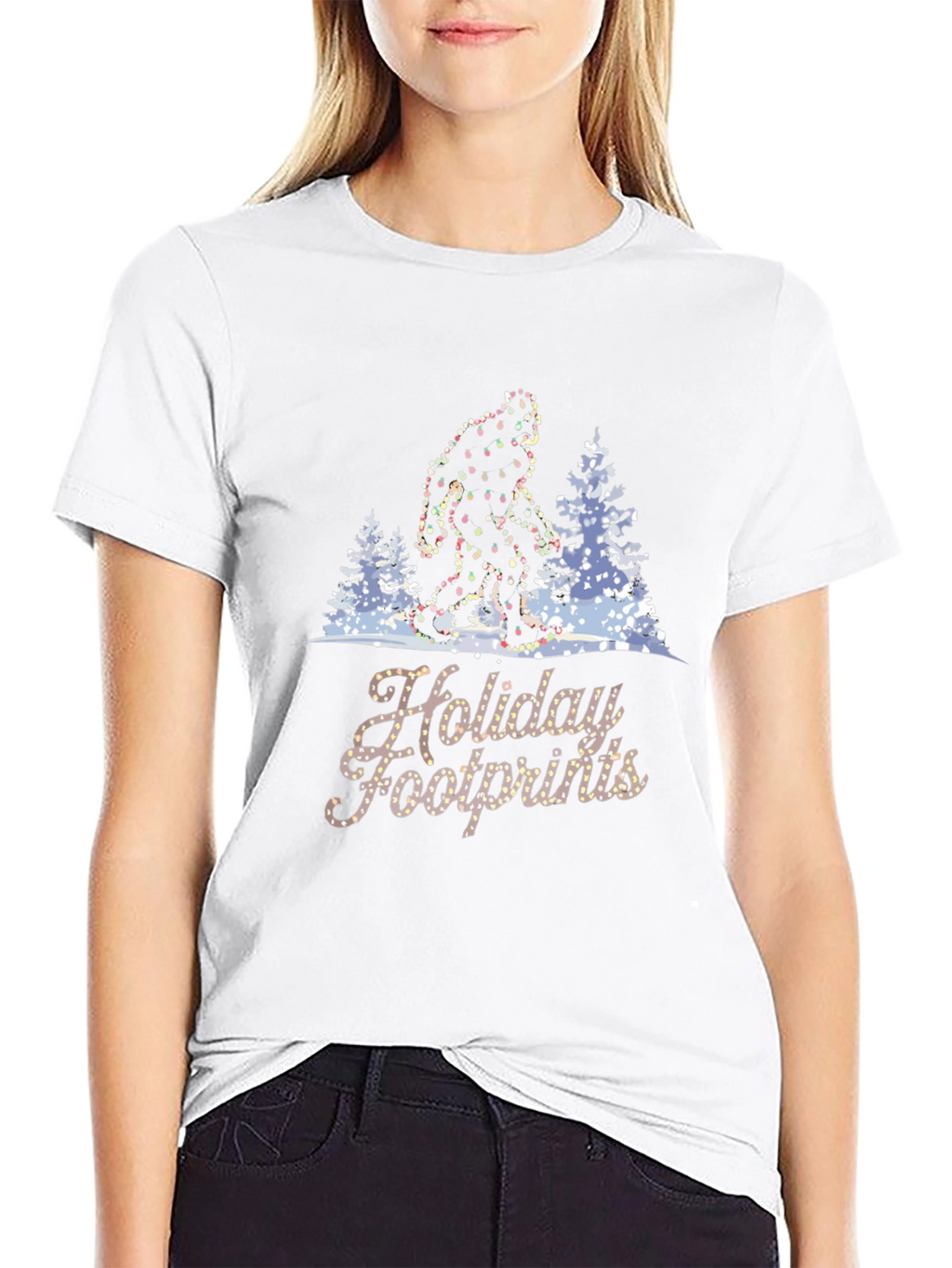 Holiday Footprints Bigfoot T-Shirt