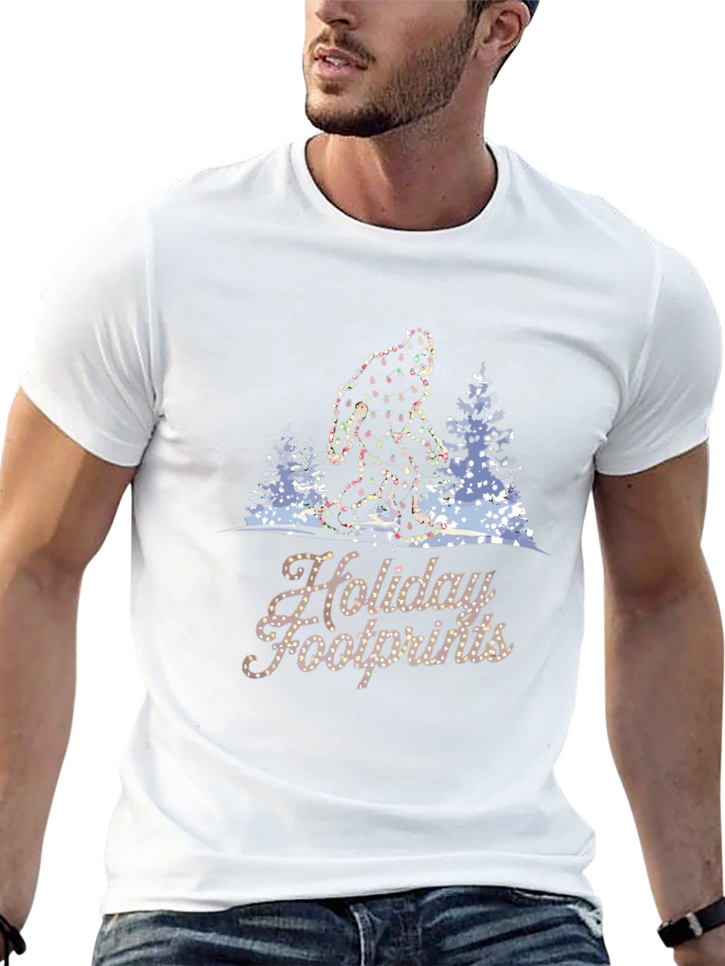 Holiday Footprints Bigfoot T-Shirt