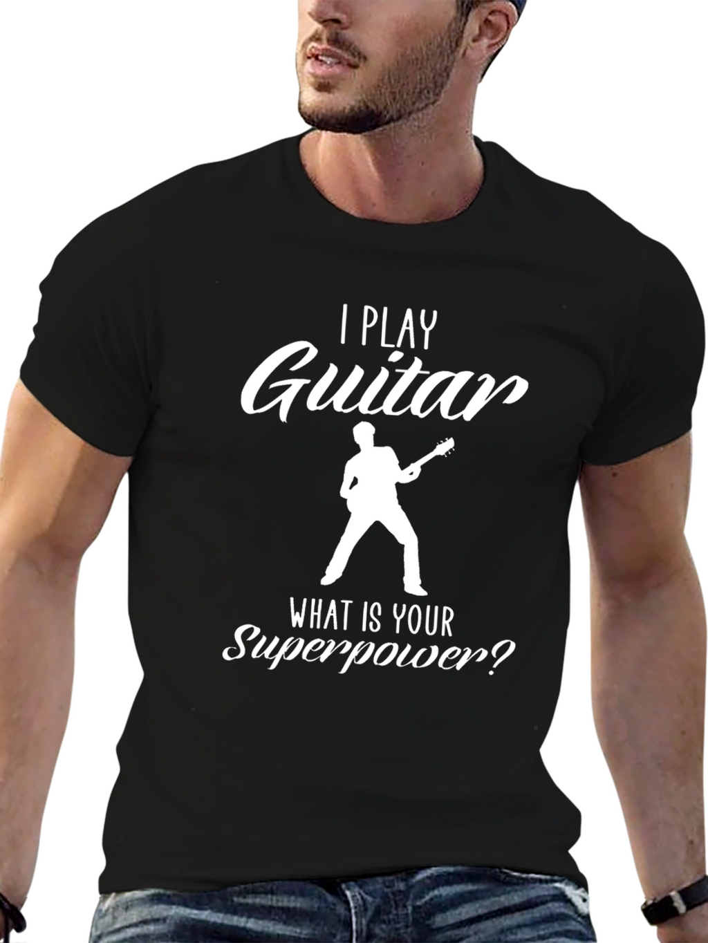I Play Guitar T-Shirt - Superpower Graphic Tee