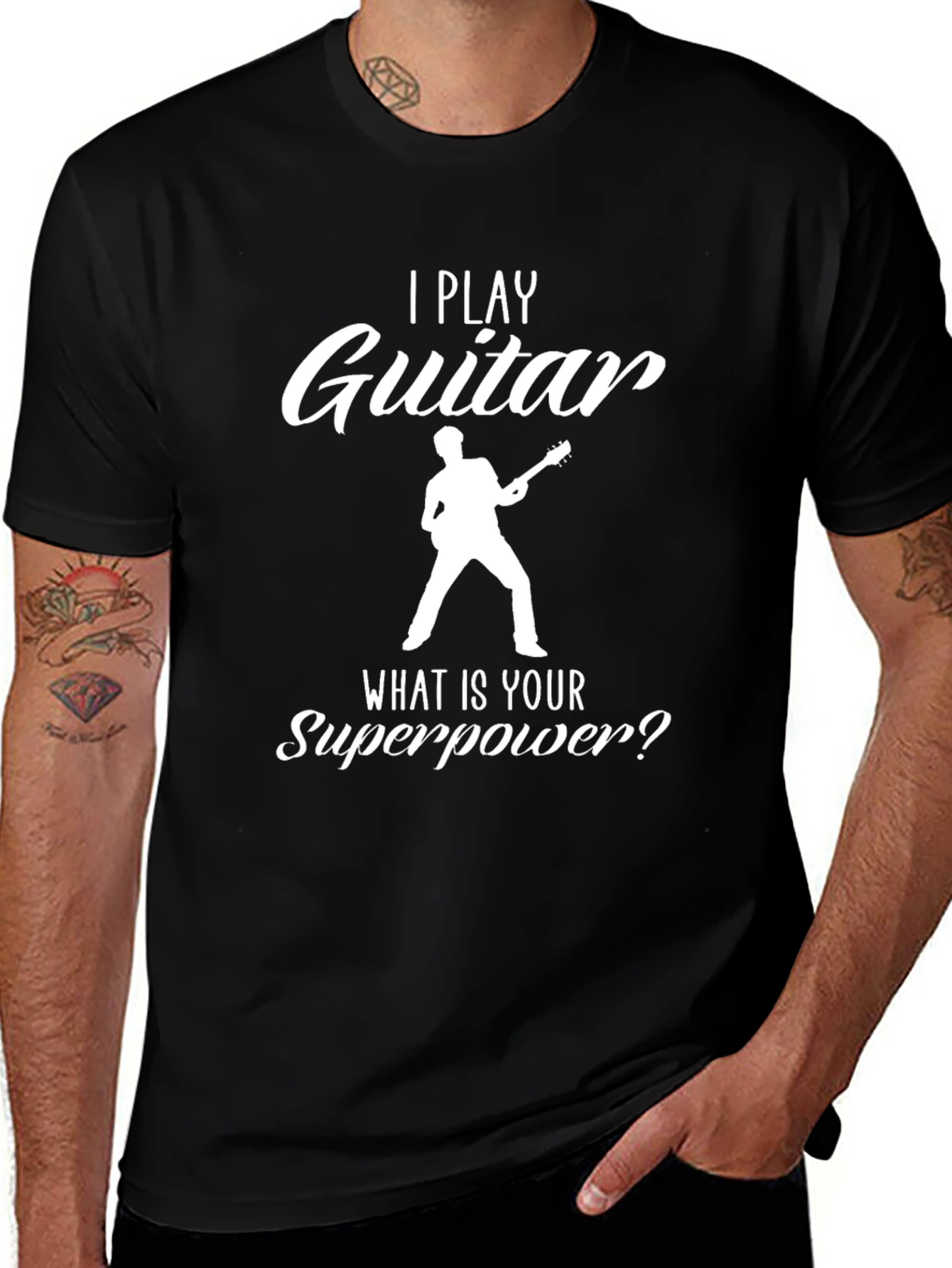 I Play Guitar T-Shirt - Superpower Graphic Tee