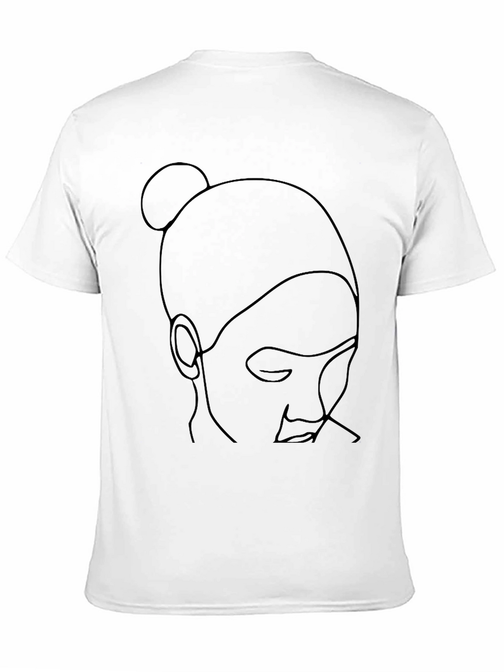 Minimalist Woman Line Art Black T-Shirt