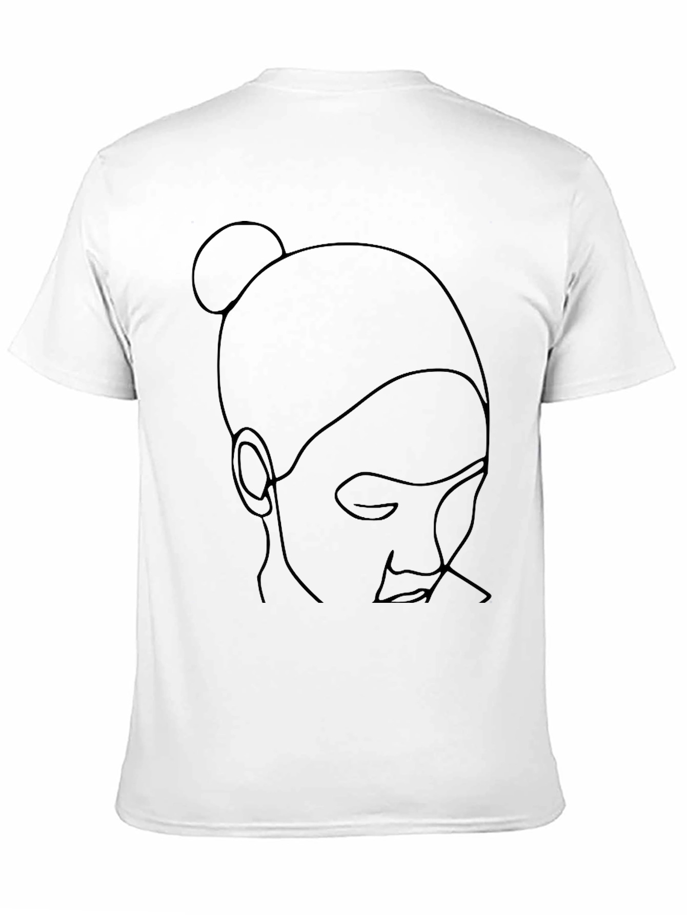 Minimalist Woman Line Art Black T-Shirt